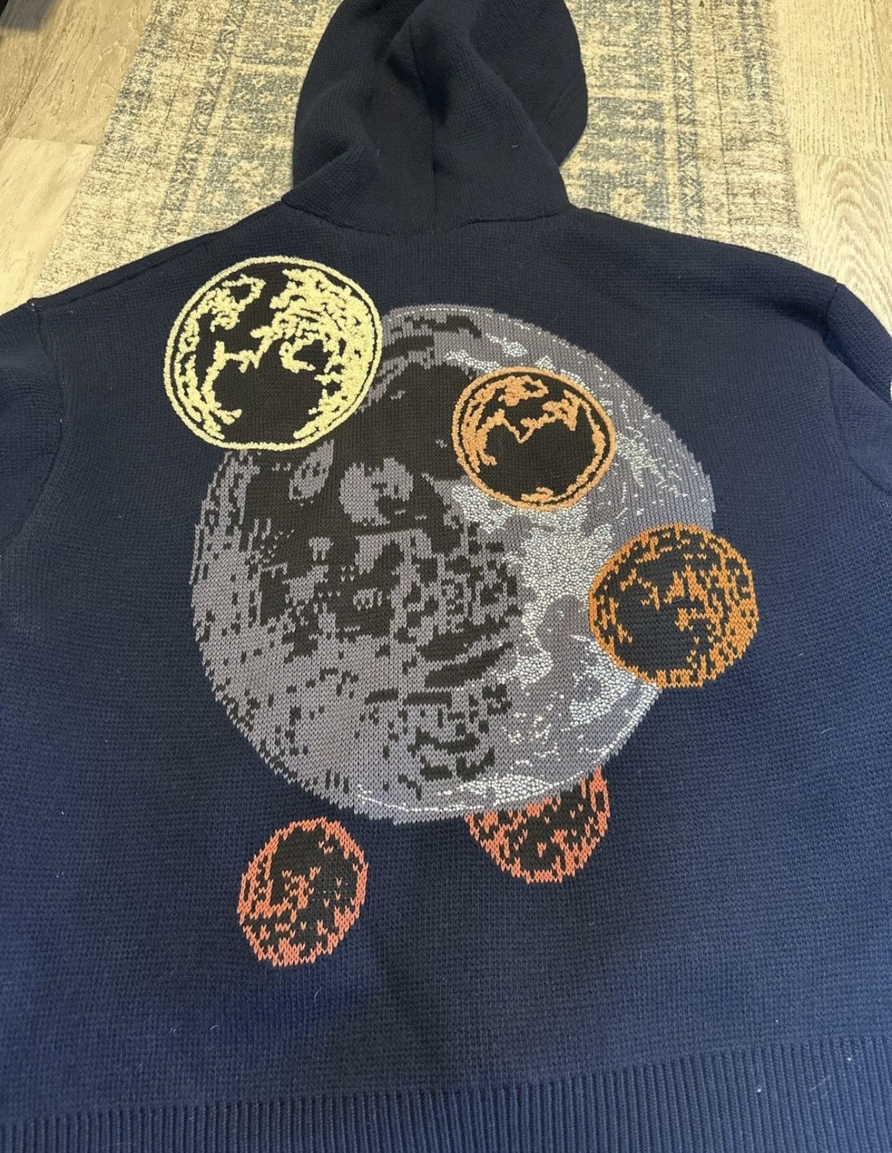 Off-White Crystal Embellished Moon Phase Kit Wool Hooded Zip Up Sweat Size US XL / EU 56 / 4 - 12 Thumbnail