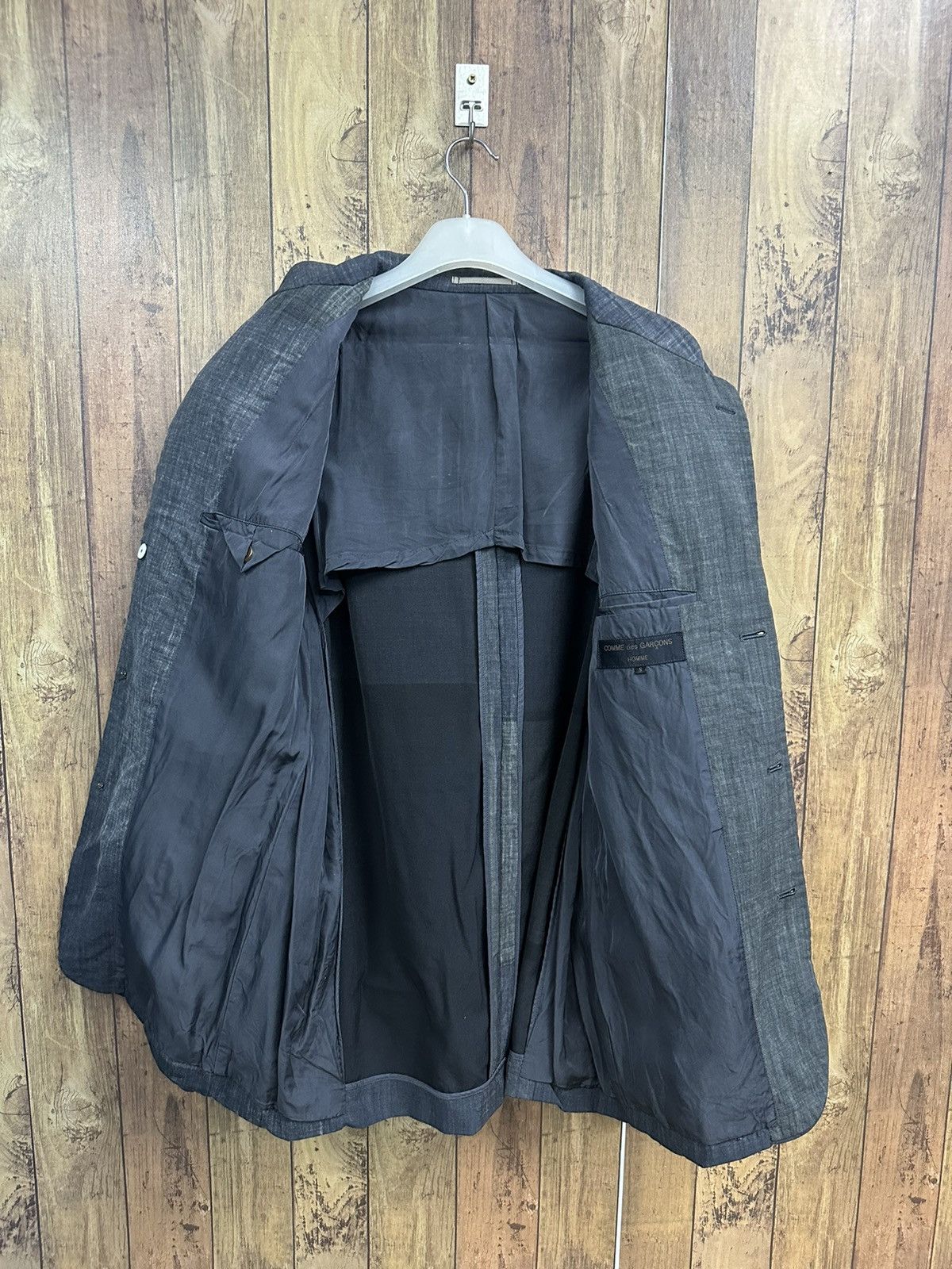 Comme des Garcons × Comme des Garcons Homme Plus × Designer Vintage Comme des Garcons AD1995 Wool Distressed Blazer Z33 Size 40S - 3 Thumbnail