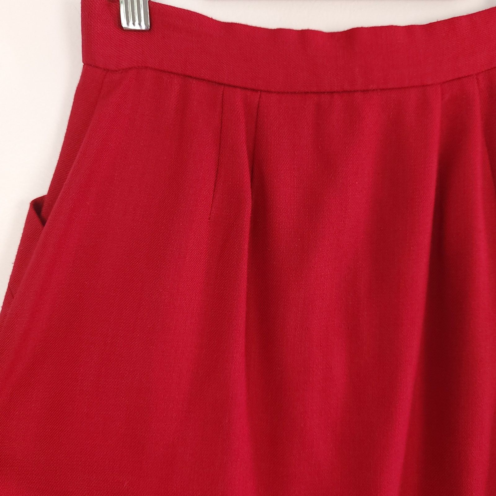 Other Vintage Midi Red Skirt Button Front S Size 26" / US 2 / IT 38 - 4 Thumbnail