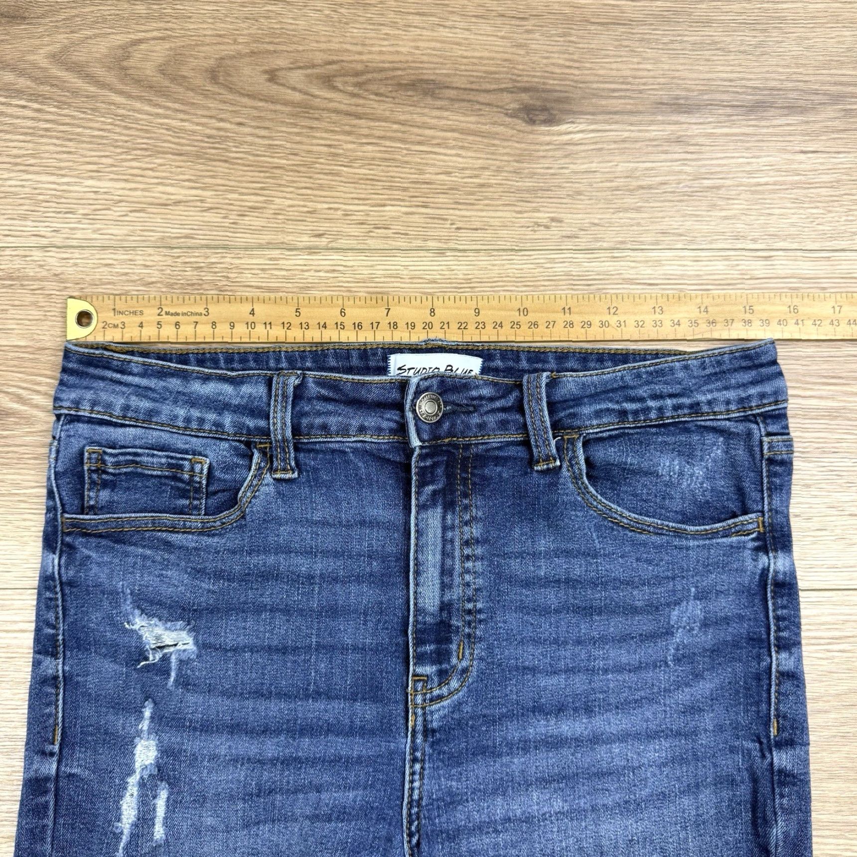 Vintage Studio Jeans Womens Size 30 Blue Denim Distressed Skinny Ankle Raw Hem Size 30" / US 8 / IT 44 - 4 Thumbnail