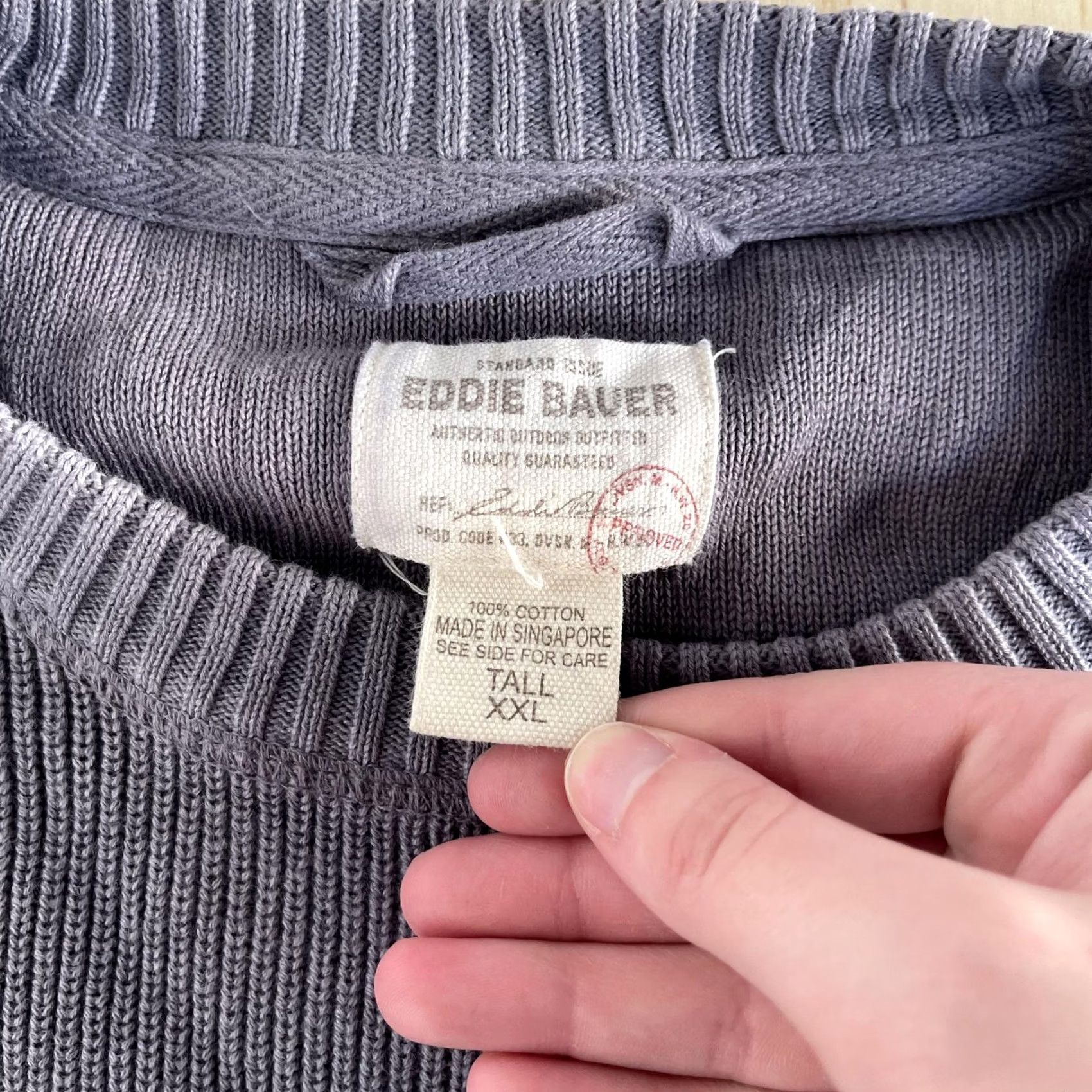 Eddie Bauer Eddie Bauer Sweater Mens 2XLT Purple Tight-Knit Crewneck Cotton Pullover Casual Pullover Knit Crew Neck Big & Tall Mens 2XLT Purple Cotton Sweater Size US XXL / EU 58 / 5 - 3 Thumbnail