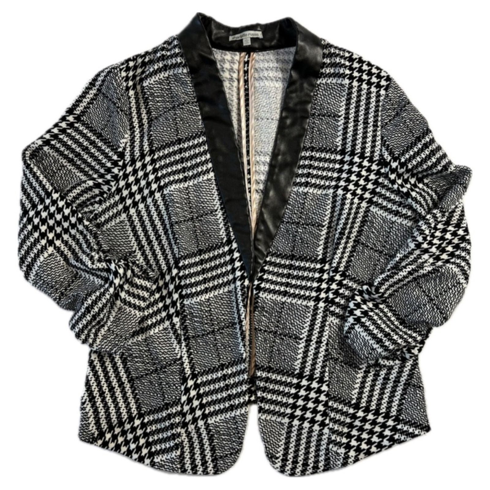 Other Charlotte Russe Large Black Leather Collar Open Cardigan Size L / US 10 / IT 46 - 1 Thumbnail