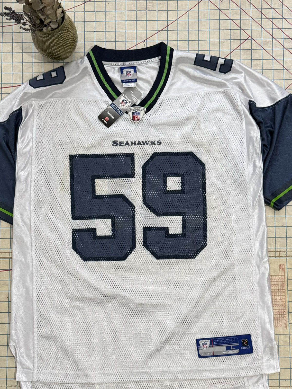 NFL × Reebok × Vintage Reebok Seattle Seahawks Signed Aaron Curry Jersey White Larg Size US L / EU 52-54 / 3 - 3 Thumbnail