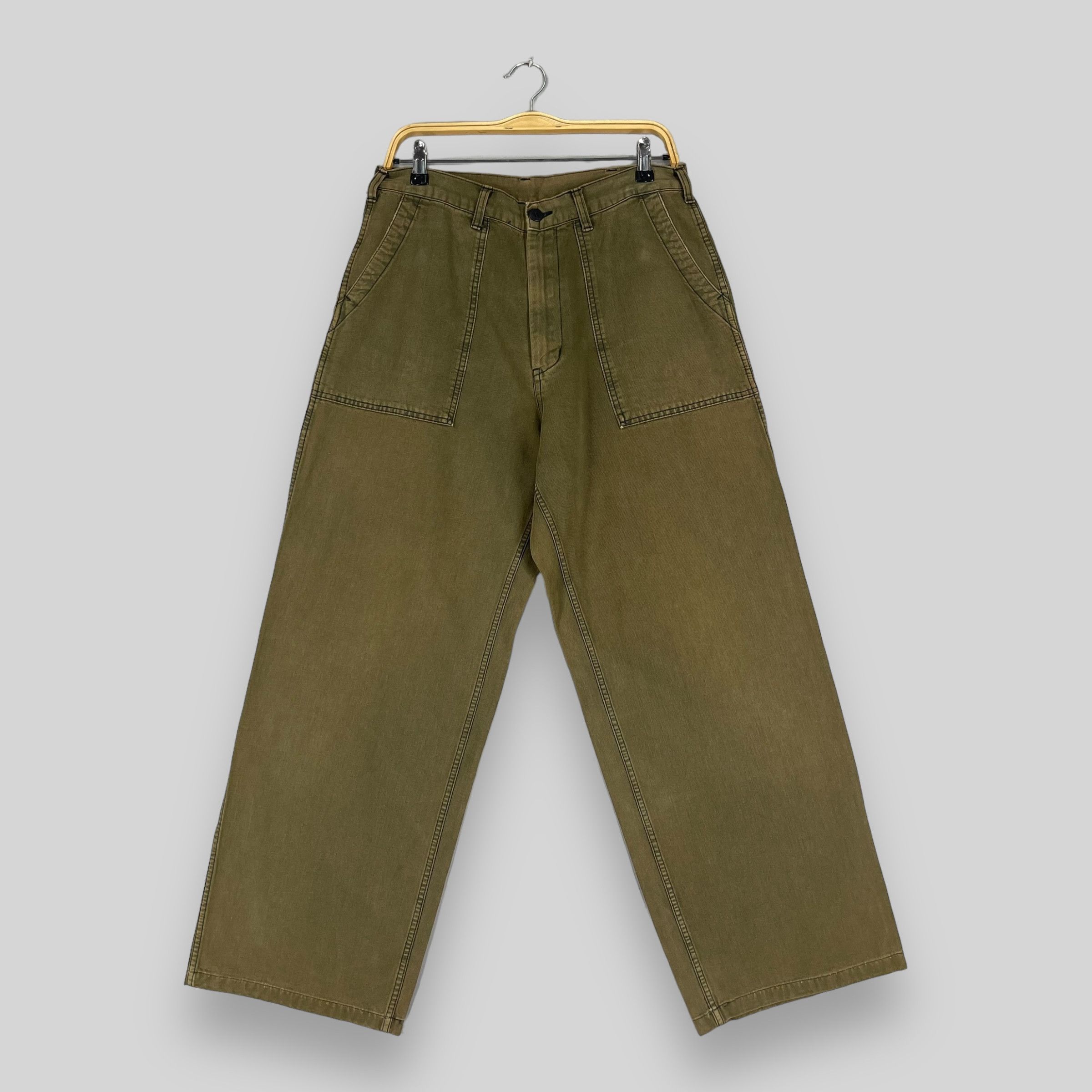 Schott × Vintage Vintage Distressed SCHOTT Cargo Sun Faded Baggy Pant Size US 31 - 1 Thumbnail