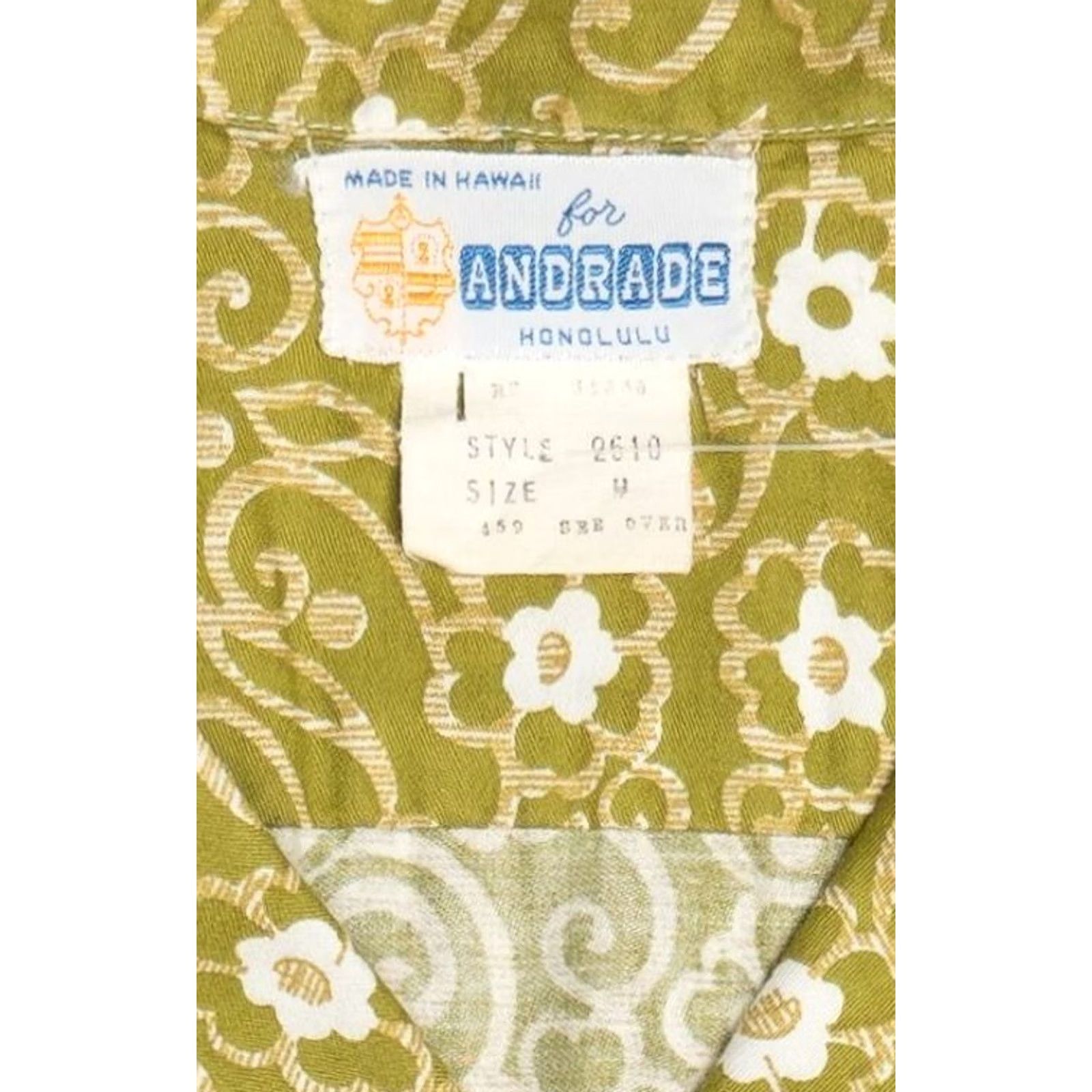 Vintage VINTAGE Andrade Hawaiian Shirt M Green 1950s Made in USA Shirt Mens Size US M / EU 48-50 / 2 - 6 Thumbnail