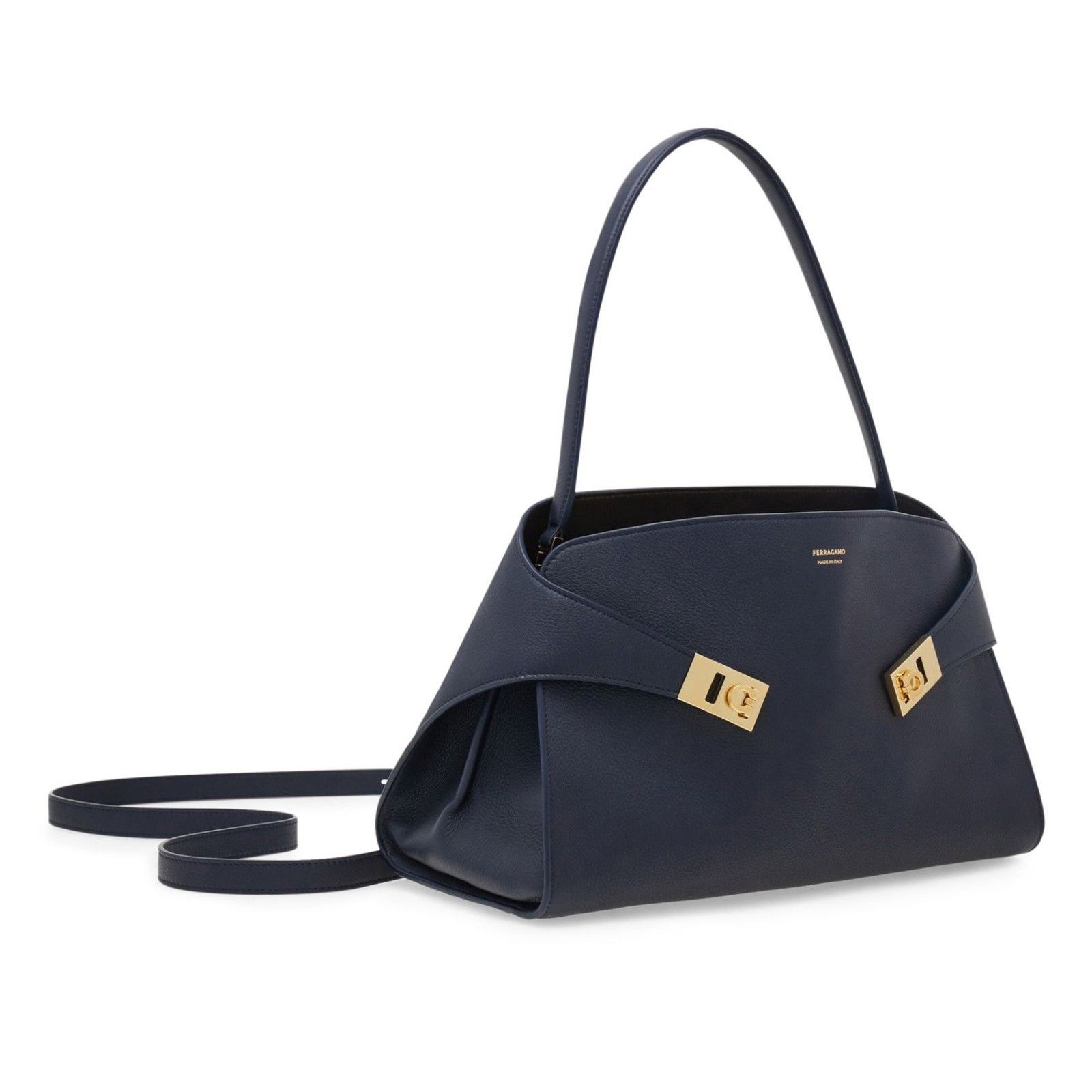 Salvatore Ferragamo FERRAGAMO Hug Navy Top Handle Bag New Size ONE SIZE - 2 Thumbnail