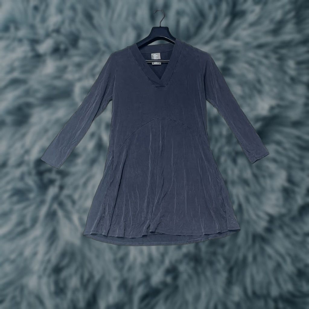 Anthropologie Dolan Dress Womens Gray V-Neck Long Sleeve Mini Pocket Peplum Grunge Bohemian City Classic Gothic Slinky Casual Workwear Thanksgiving? Size S / US 4 / IT 40 - 1 Thumbnail