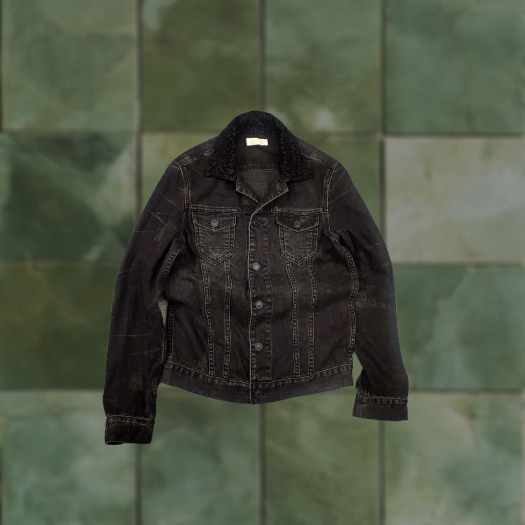 Allsaints VINTAGE Allsaints donlington Distressed Denim Jacket Washed Black Size US S / EU 44-46 / 1 - 1 Thumbnail