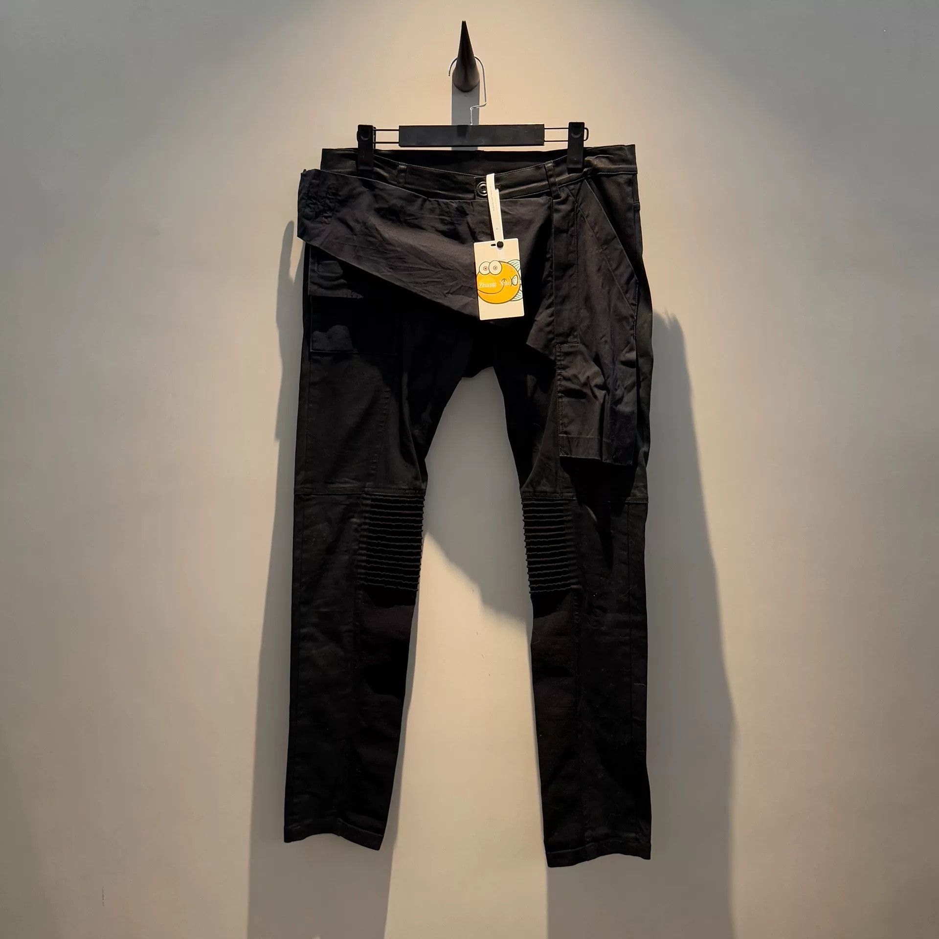 rare rick owens asymmetrical biker pants