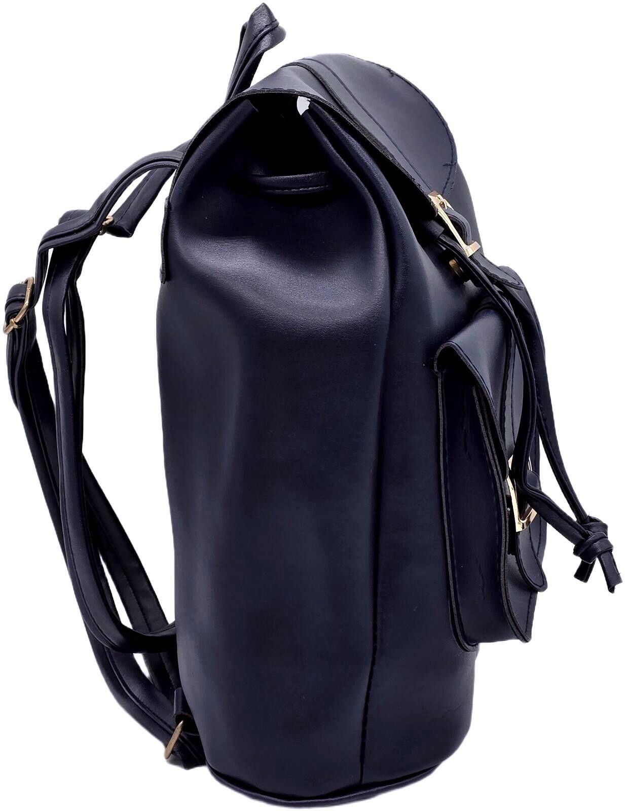 Genetic Manipulation Shinichiro Kuriya Classic Dark Blue Faux Leather Backpack with Buckle Closure Size ONE SIZE - 4 Thumbnail