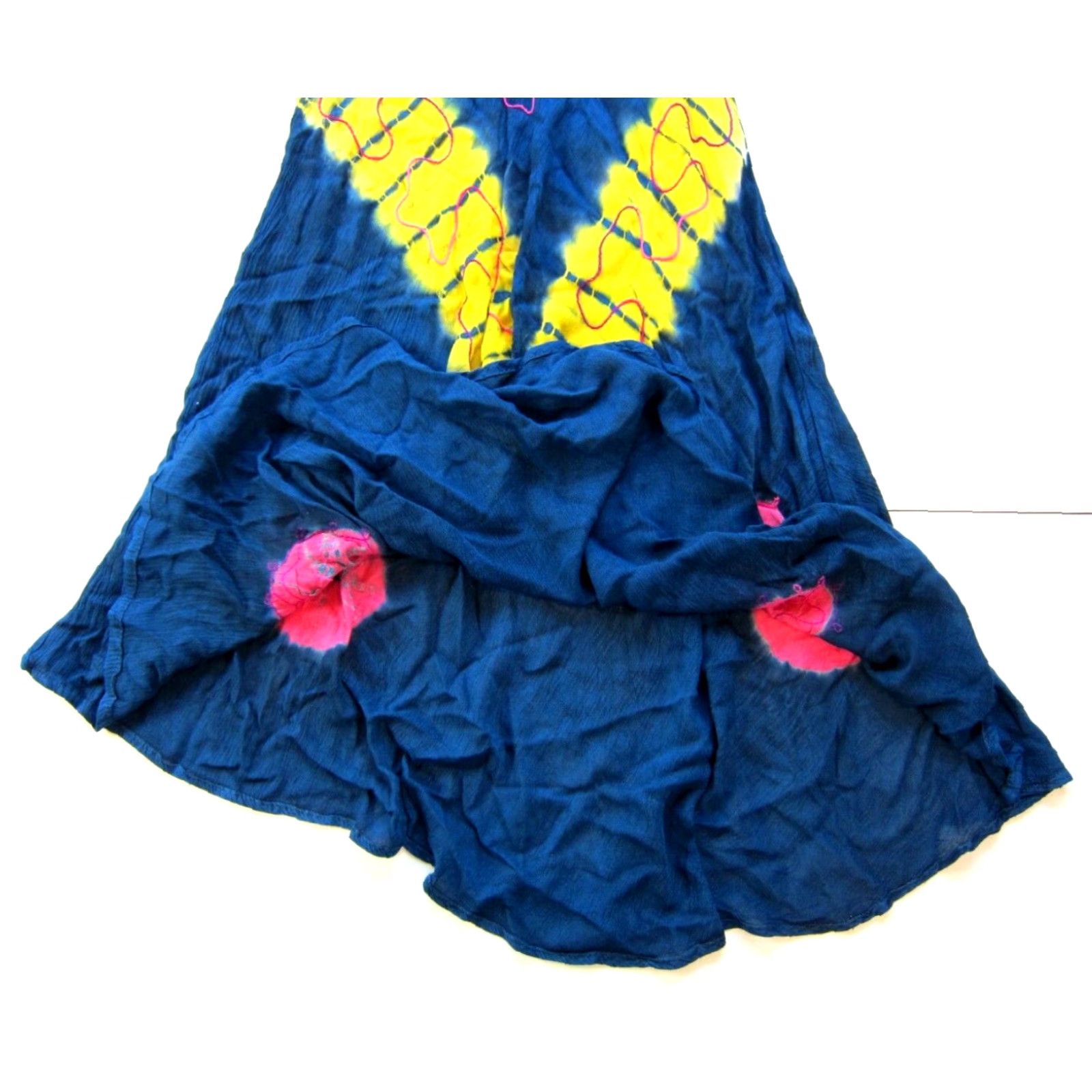 Sunflower VINTAGE Sunflower Rayon Blue Yellow Pink Tie Dye Tunic Tank Sun Dress Small Size S / US 4 / IT 40 - 5 Thumbnail