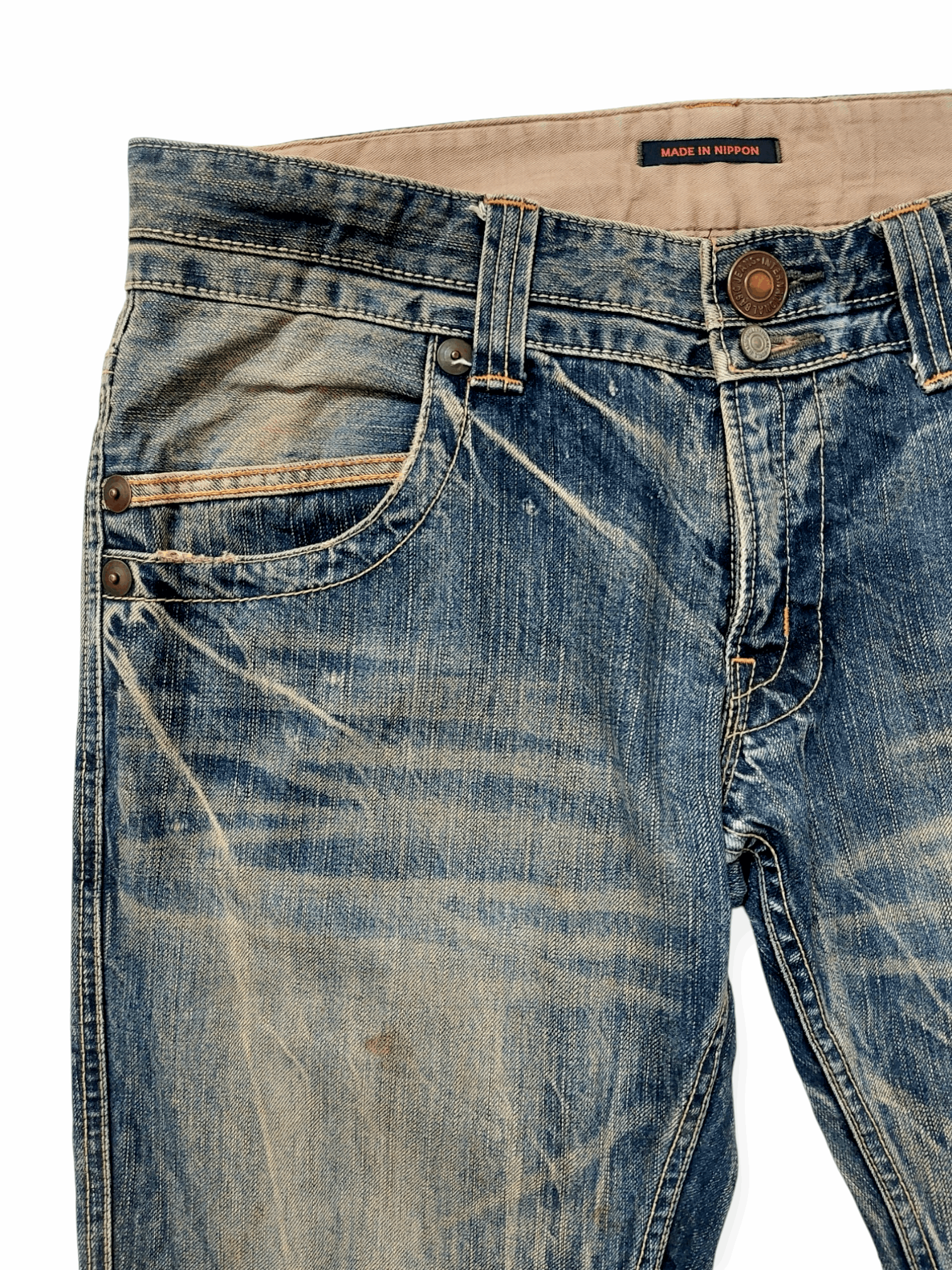Blueway Japan Made Baggy Distressed Denim