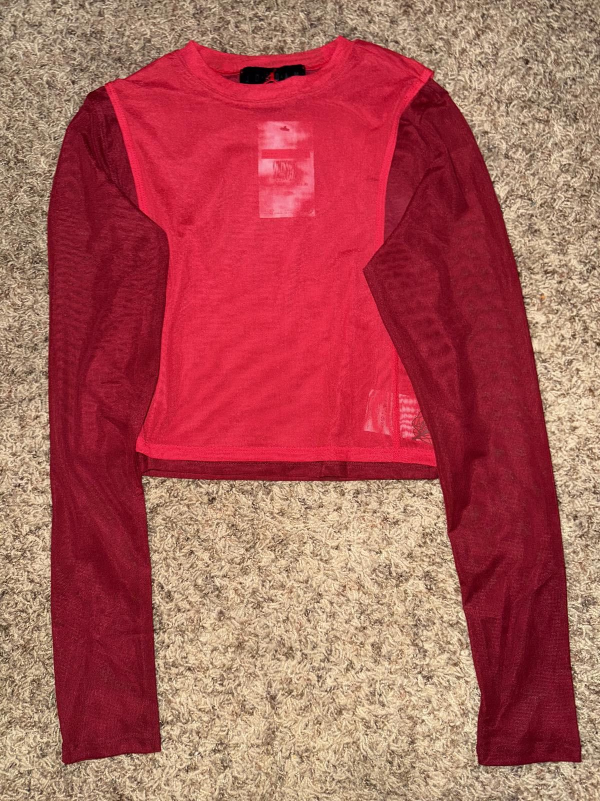 Nike Jordan Women’s Teyana Taylor Long Sleeve Mesh Top Size L / US 10 / IT 46 - 1 Thumbnail