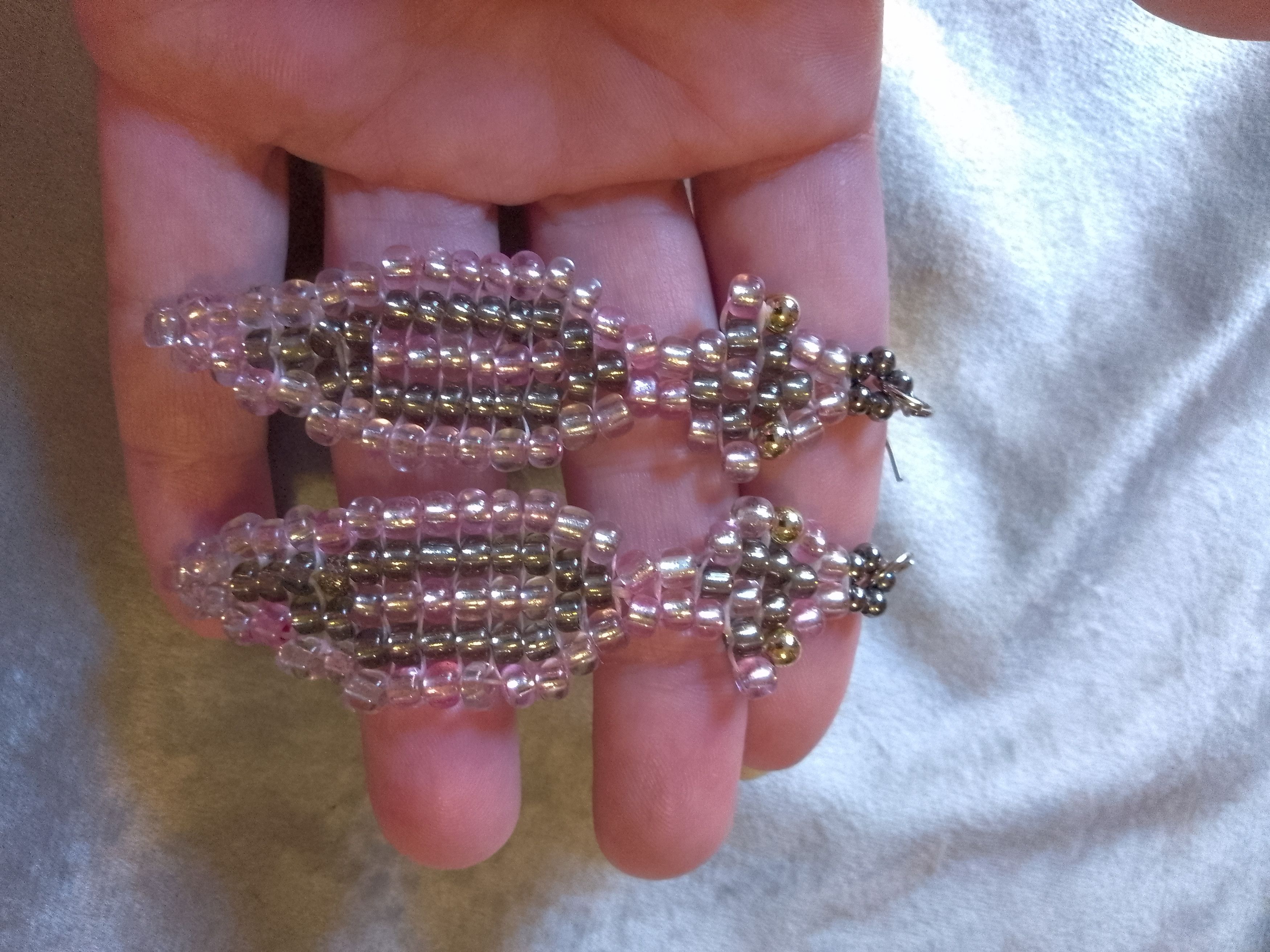 Handmade Necklace Snake shape metallic glass. Earrings Size ONE SIZE - 5 Thumbnail