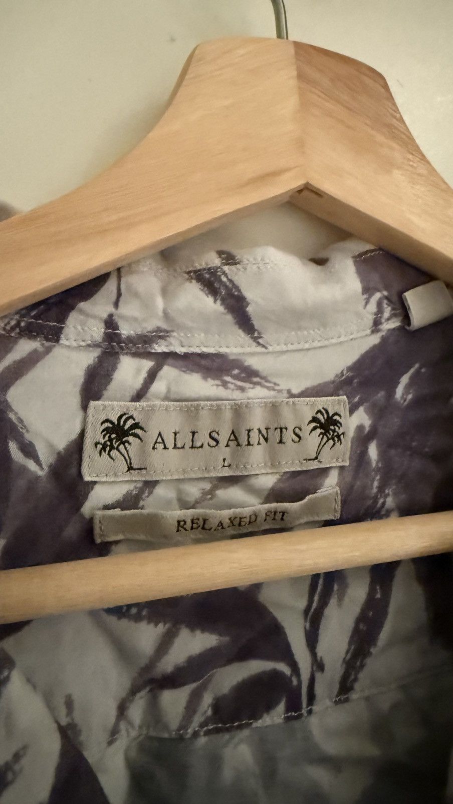 Allsaints Bambusa Bamboo Leaf Shirt Off White Size US L / EU 52-54 / 3 - 3 Thumbnail
