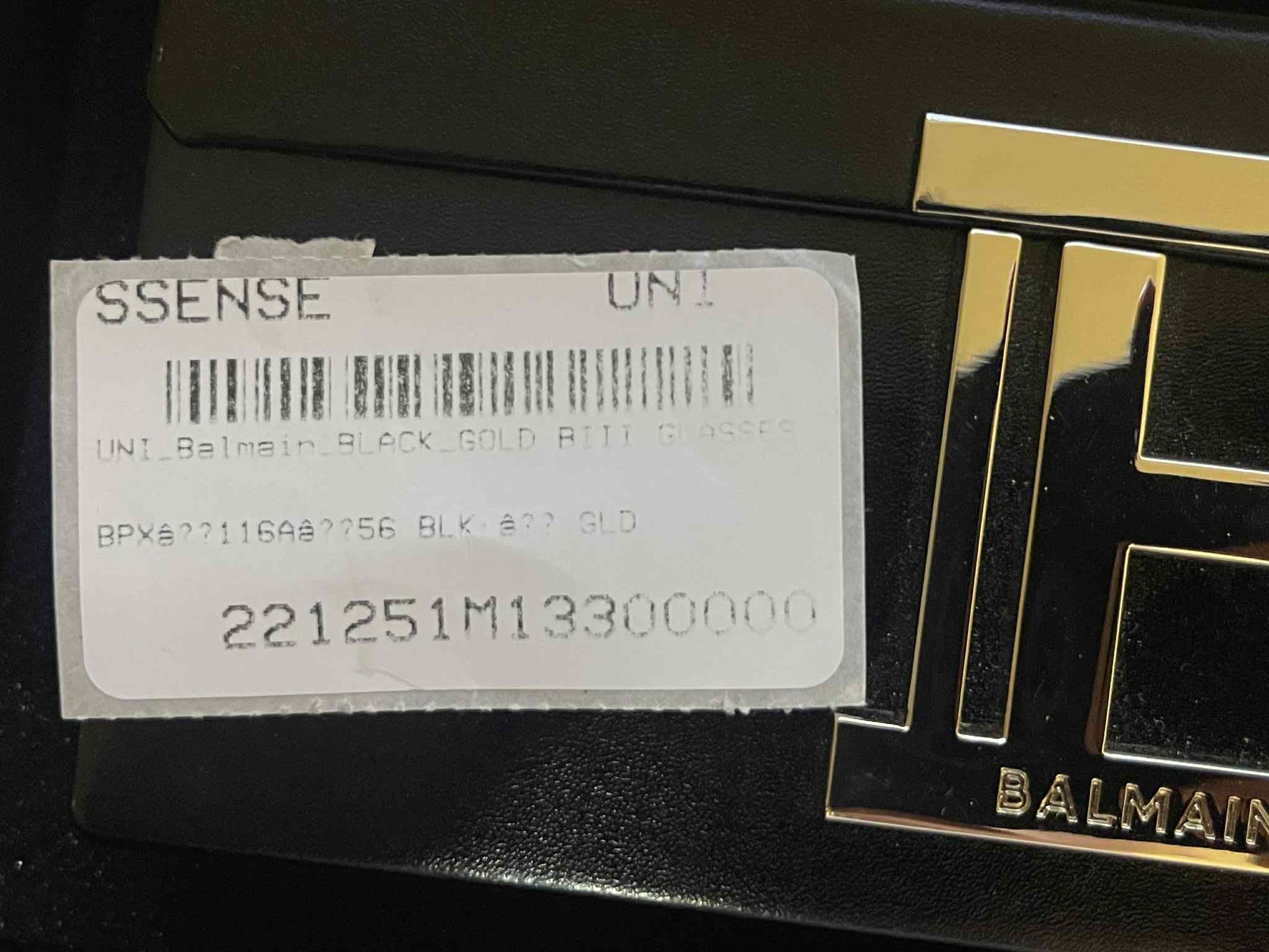 Balmain Balmain Black Akoni Edition B-III Glasses - Black/Gold Size ONE SIZE - 13 Thumbnail