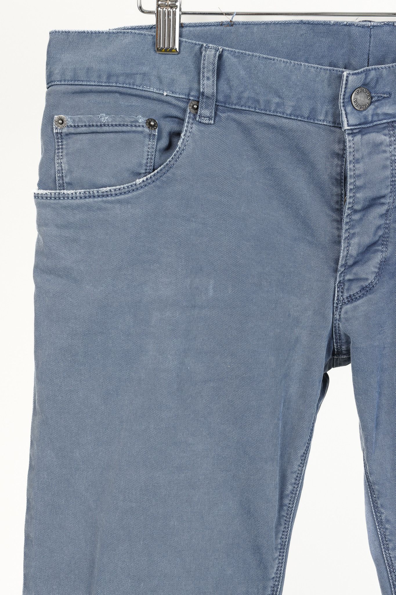 Prada Prada Blue Cotton-Twill Straight-Leg Jeans Size US 34 / EU 50 - 4 Thumbnail