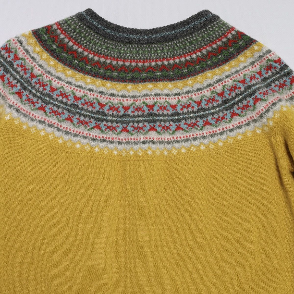 Other Eribe Scotland Fair Isle Pattern Cardigan Sweater Wool Yello Size L / US 10 / IT 46 - 11 Thumbnail