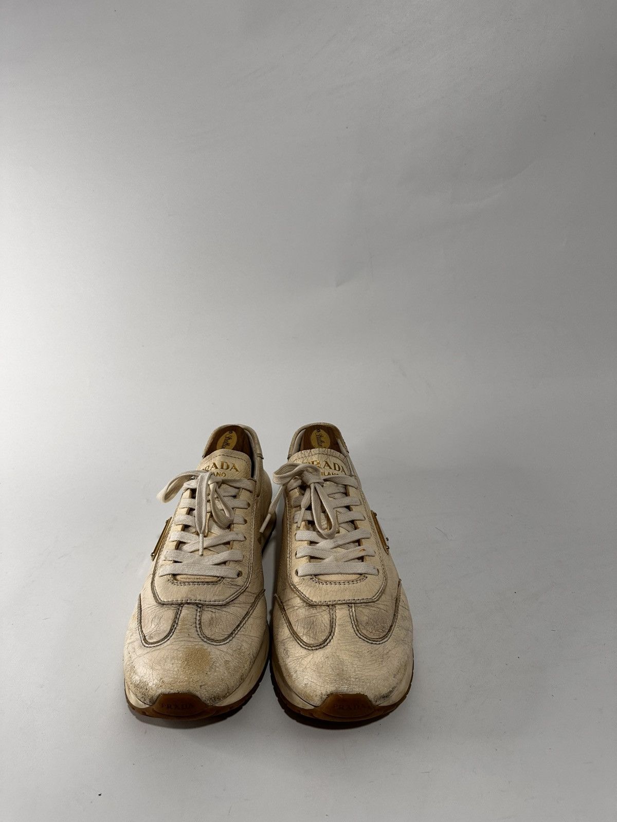 Prada Prada Milano Triangle Logo Low Top Sneakers. Size US 9.5 / EU 42-43 - 3 Thumbnail