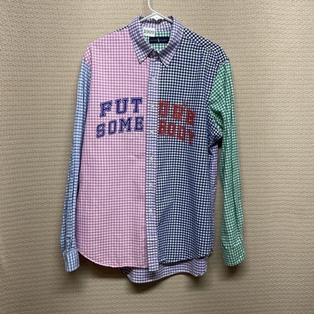 Ralph Lauren Ralph Lauren Colorful Patchwork Fun Flesh Shirt Men Size L Size US L / EU 52-54 / 3 - 9 Thumbnail