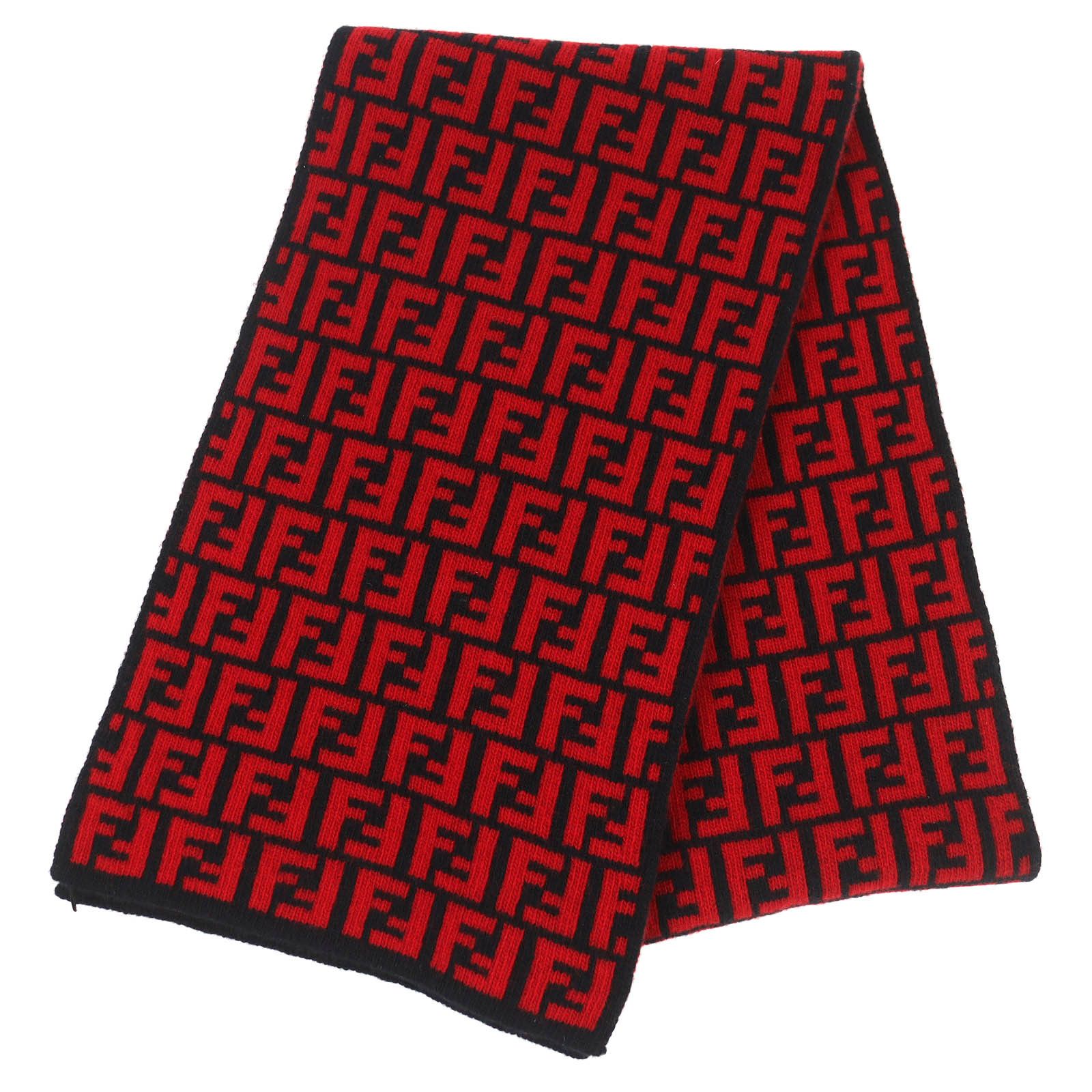 Fendi Fendi Fendi FF Logo Zucca Pattern Wool Scarf Textile Scarf FXS346 DUTY FREE for USA Size ONE SIZE - 1 Thumbnail