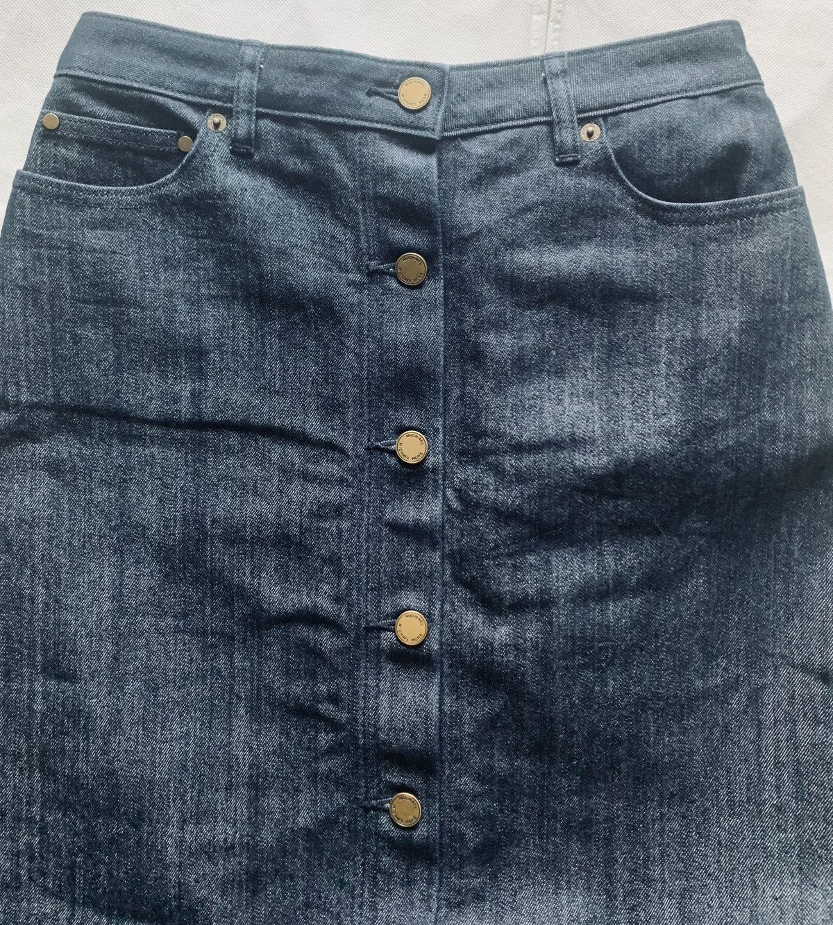 Michael Kors Michael Kors Dk Blue High Rise Button Down A Line Skirt 2 Size 26" / US 2 / IT 38 - 9 Thumbnail