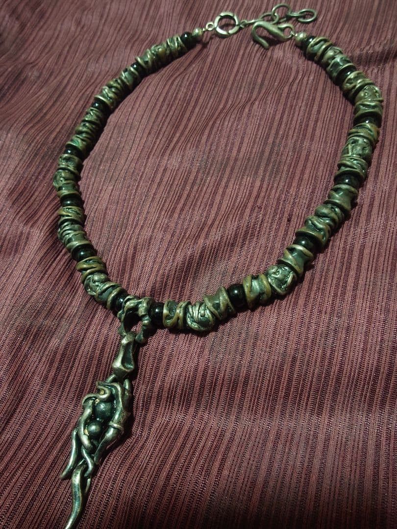 Other Taujan ivory black finish brass onyx choker necklace kmrii Size ONE SIZE - 2 Thumbnail