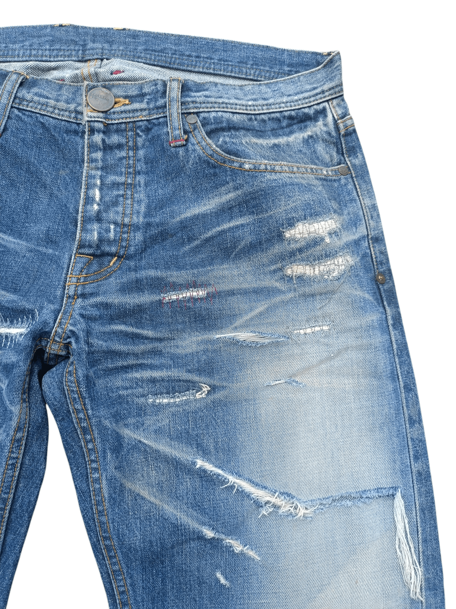 Japanese Brand Japanese Brand BAGARCH Selvedged Distressed Jeans E089 Size US 35 - 10 Thumbnail