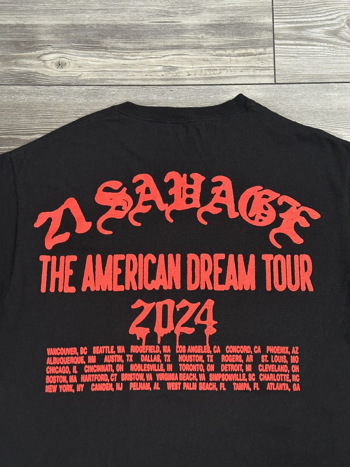 Rap Tees 21 Savage American Dream Tour T Shirt Size US L / EU 52-54 / 3 - 4 Thumbnail