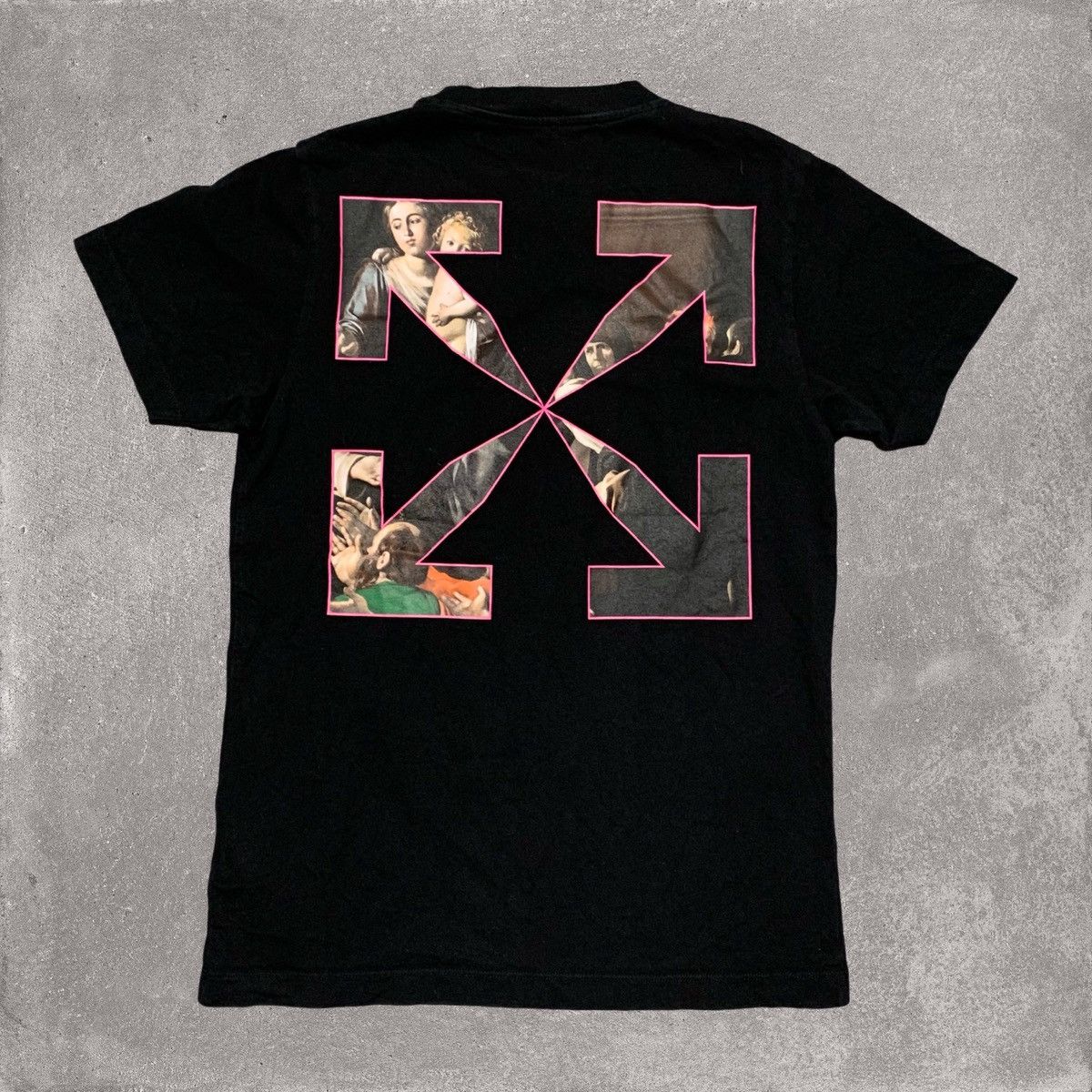 Off-White Off White Small Caravaggio Arrows Black Tee Virgil Abloh Size US S / EU 44-46 / 1 - 2 Thumbnail
