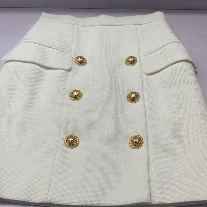 Balmain Balmain SS21 High Waist Button Detailed Skirt -2507 Size US 36 / EU 52 - 8 Thumbnail