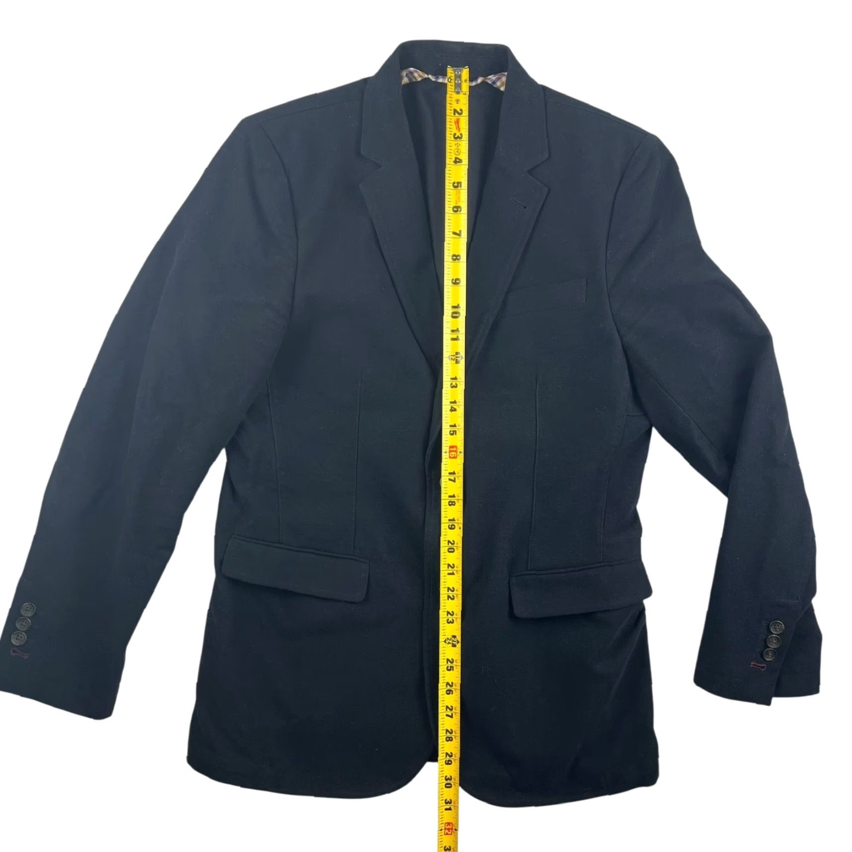 Charles Tyrwhitt Charles Tyrwhitt Blazer Jacket Men’s 40R 100% Cotton Flannel Black Two-Button Double-Vented Notch Lapel House Casual Formal Vintage No Size 40R - 7 Thumbnail