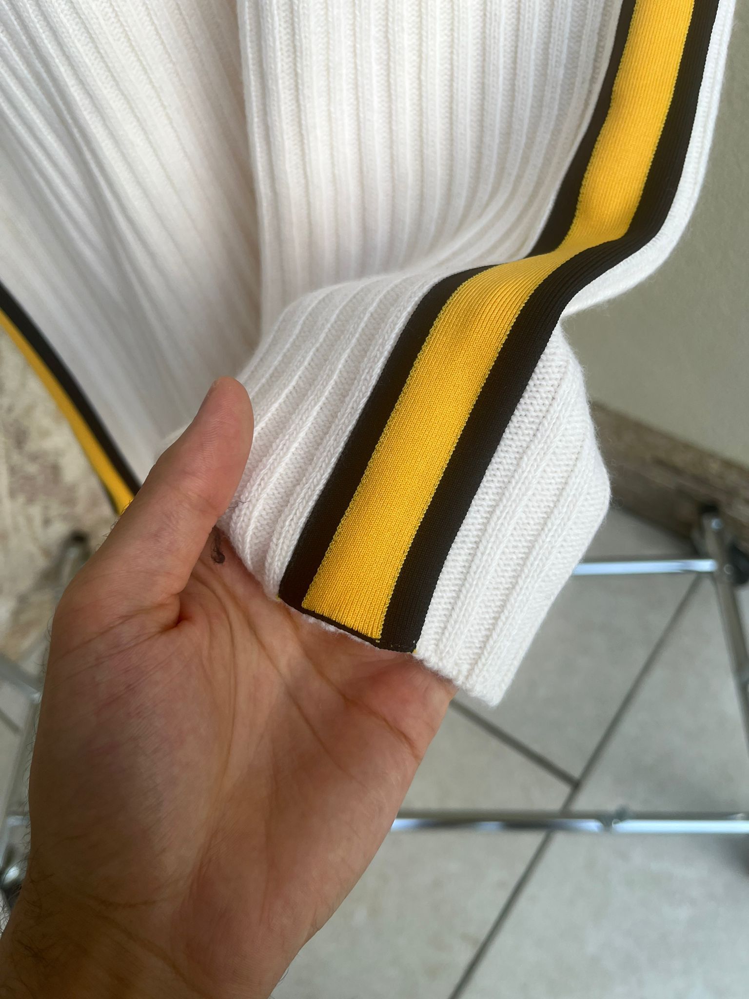 Calvin Klein 205W39NYC × Raf Simons Ribbed Sleeveless Sweater With Tape in Ivory Size US L / EU 52-54 / 3 - 10 Thumbnail