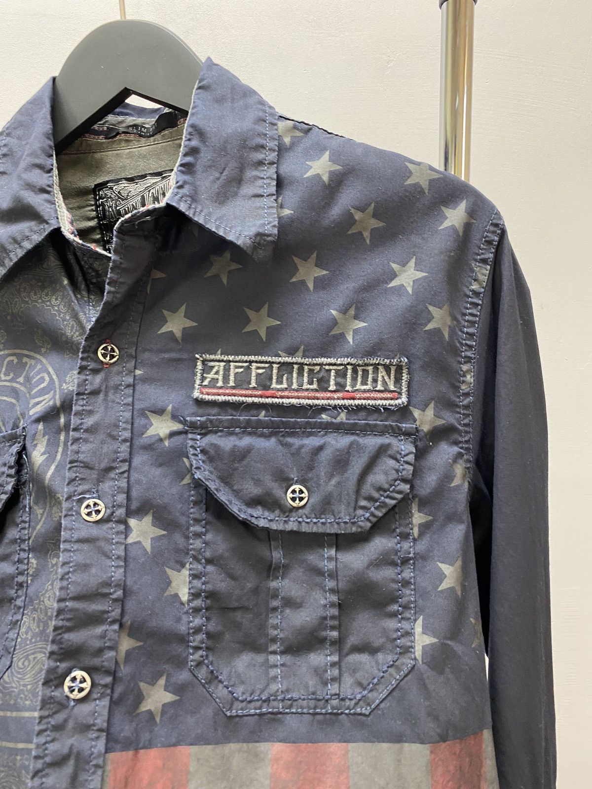 Other Crazy Y2K Affliction Cyber Grunge Button Up Shirt Size US L / EU 52-54 / 3 - 11 Thumbnail