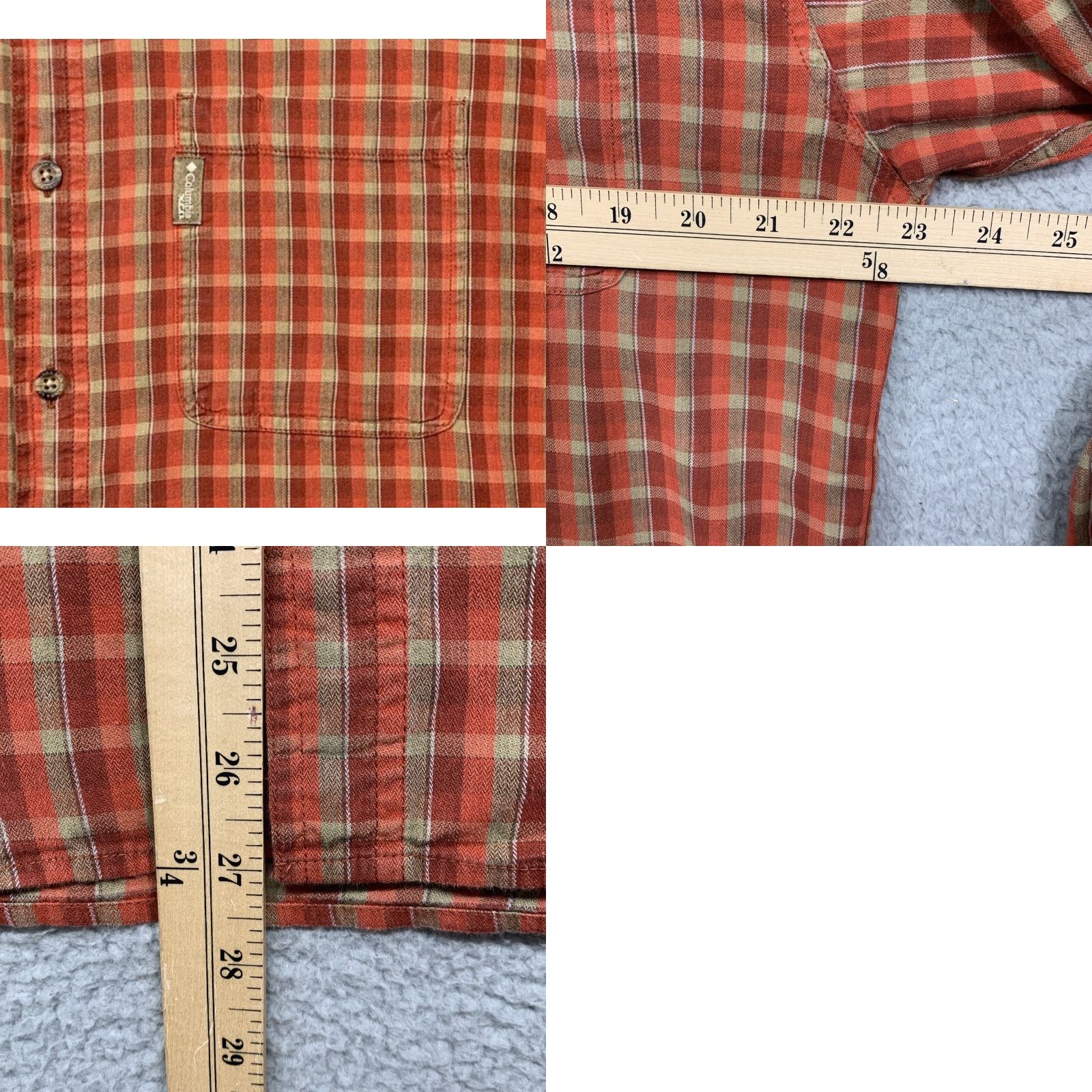 Logo 7 Columbia Mens Long Sleeve Shirt Size Medium Red Brown Tan Plaid Logo Button-Up Shirt Mens Regular Fit Size US M / EU 48-50 / 2 - 8 Thumbnail