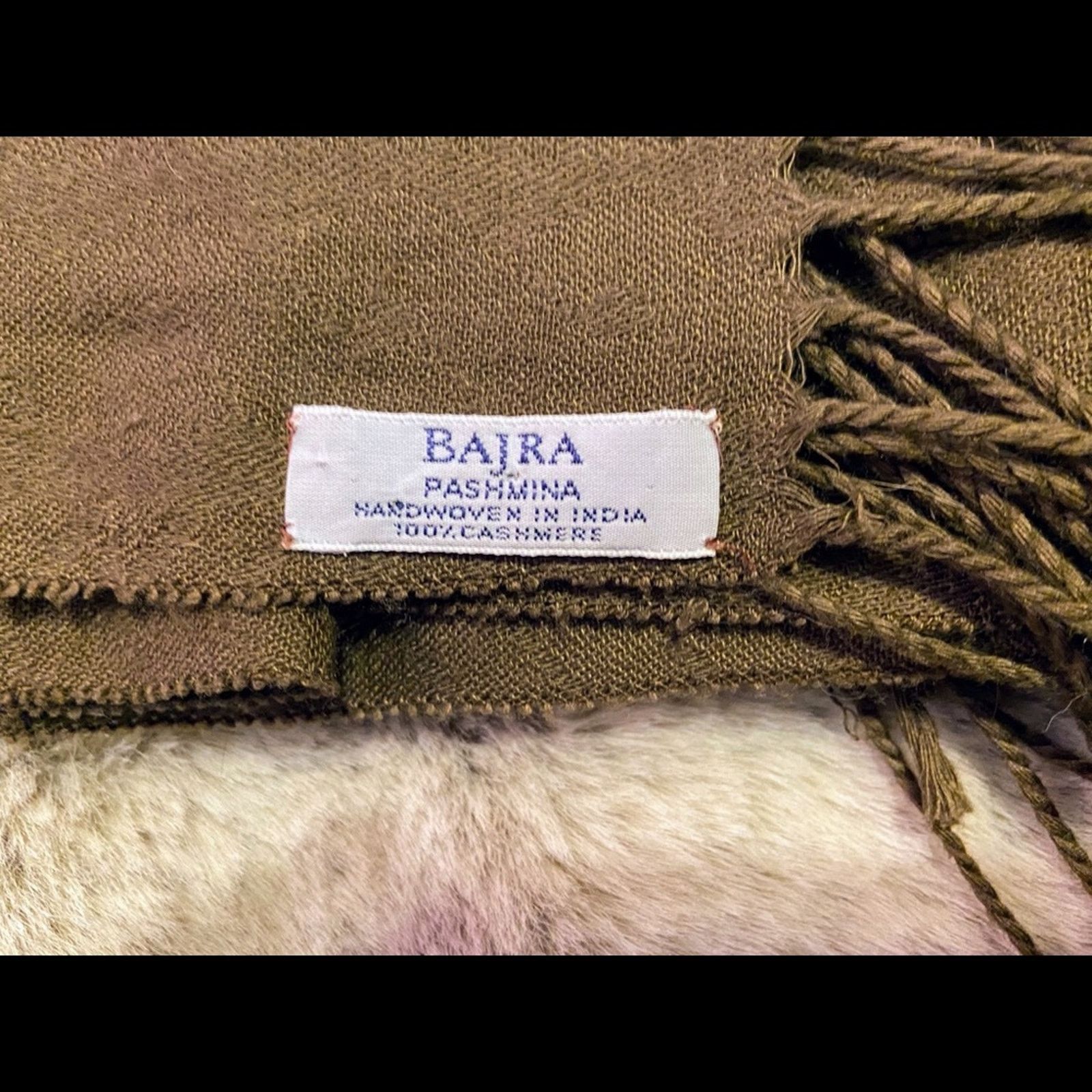 Bajra Bajra 100% Cashmere Pashmina Scarf Wrap Brown Handwoven Size ONE SIZE - 1 Thumbnail