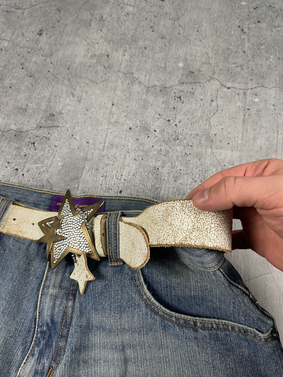 Vintage rocker belt with a large star buckle Size ONE SIZE - 5 Thumbnail