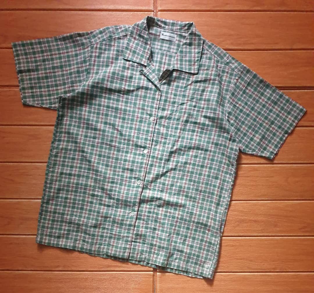 Japanese Brand Tsukinotomo checkered green Shirt Size US L / EU 52-54 / 3 - 1 Thumbnail