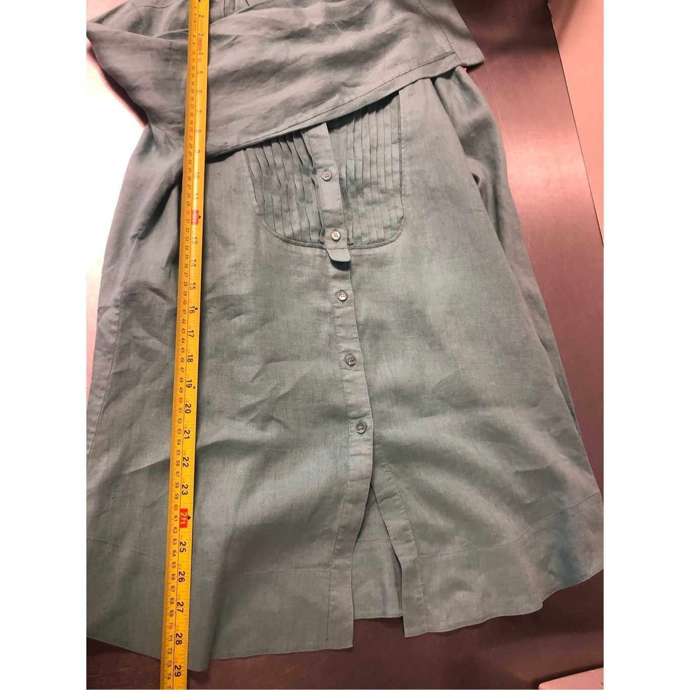Armani Collezioni Armani Collezioni Women’s Turquoise Button Up Pleated Front Size M / US 6-8 / IT 42-44 - 7 Thumbnail