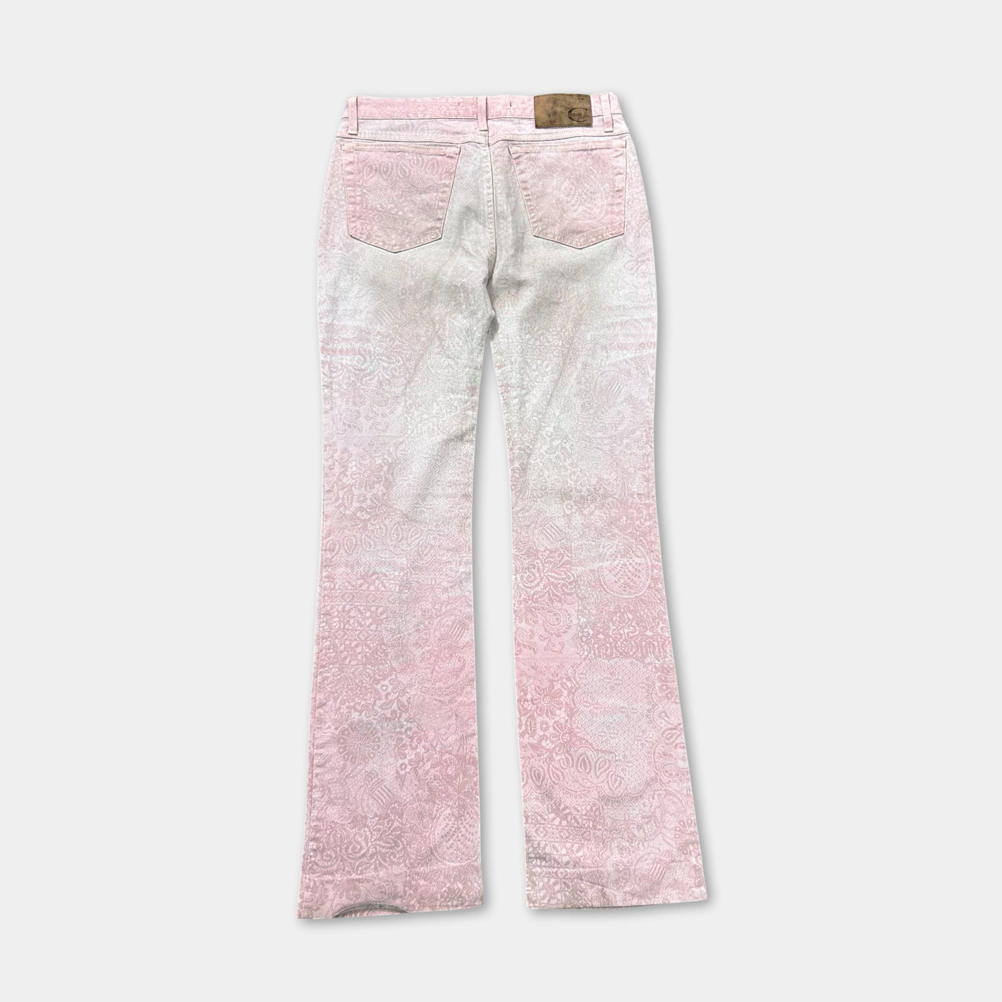 Just Cavalli Just Cavalli 2000s Relief Floral Pink Pants Size 26" / US 2 / IT 38 - 6 Thumbnail