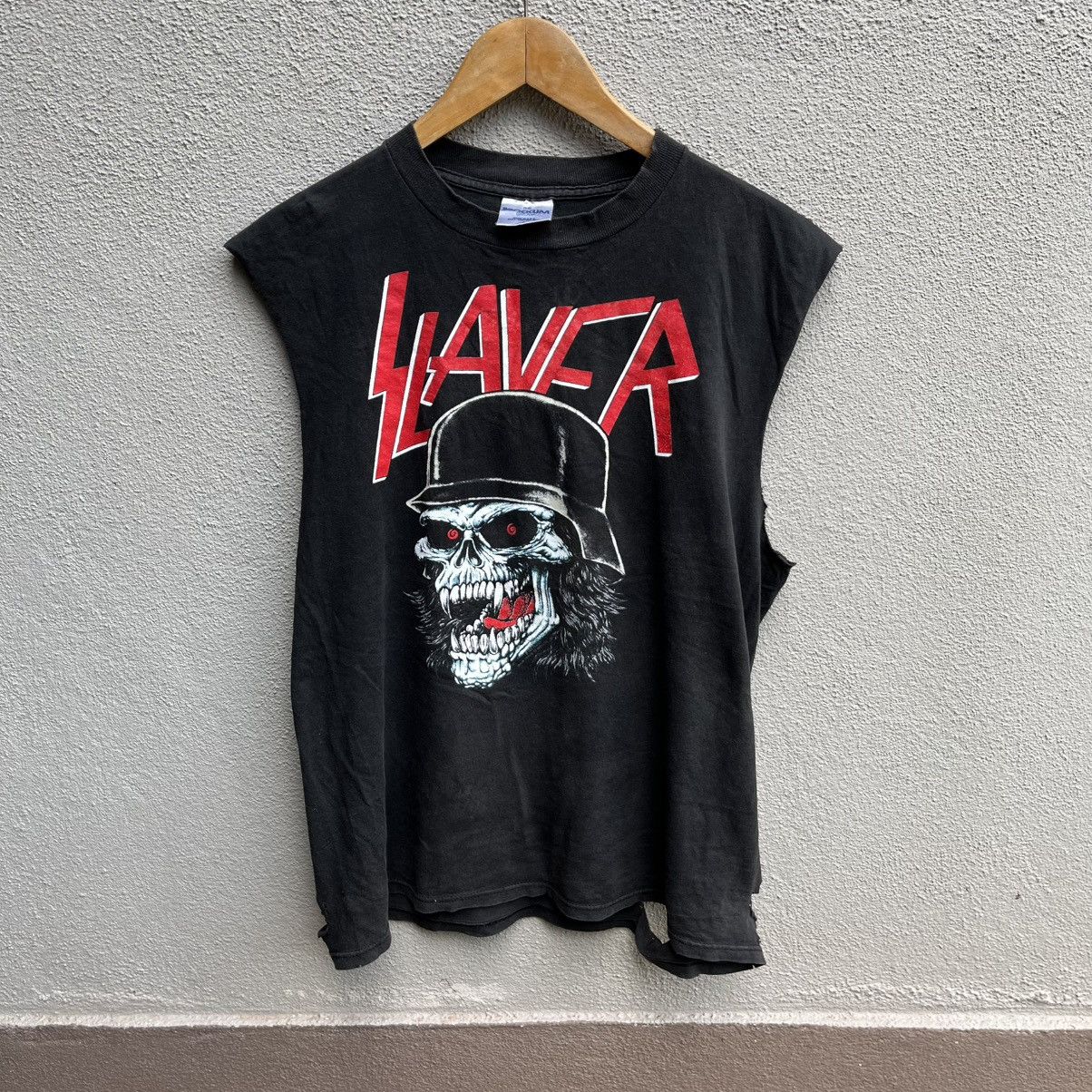 Band Tees Vintage 90s SLAYER band tee distressed Size US L / EU 52-54 / 3 - 1 Thumbnail