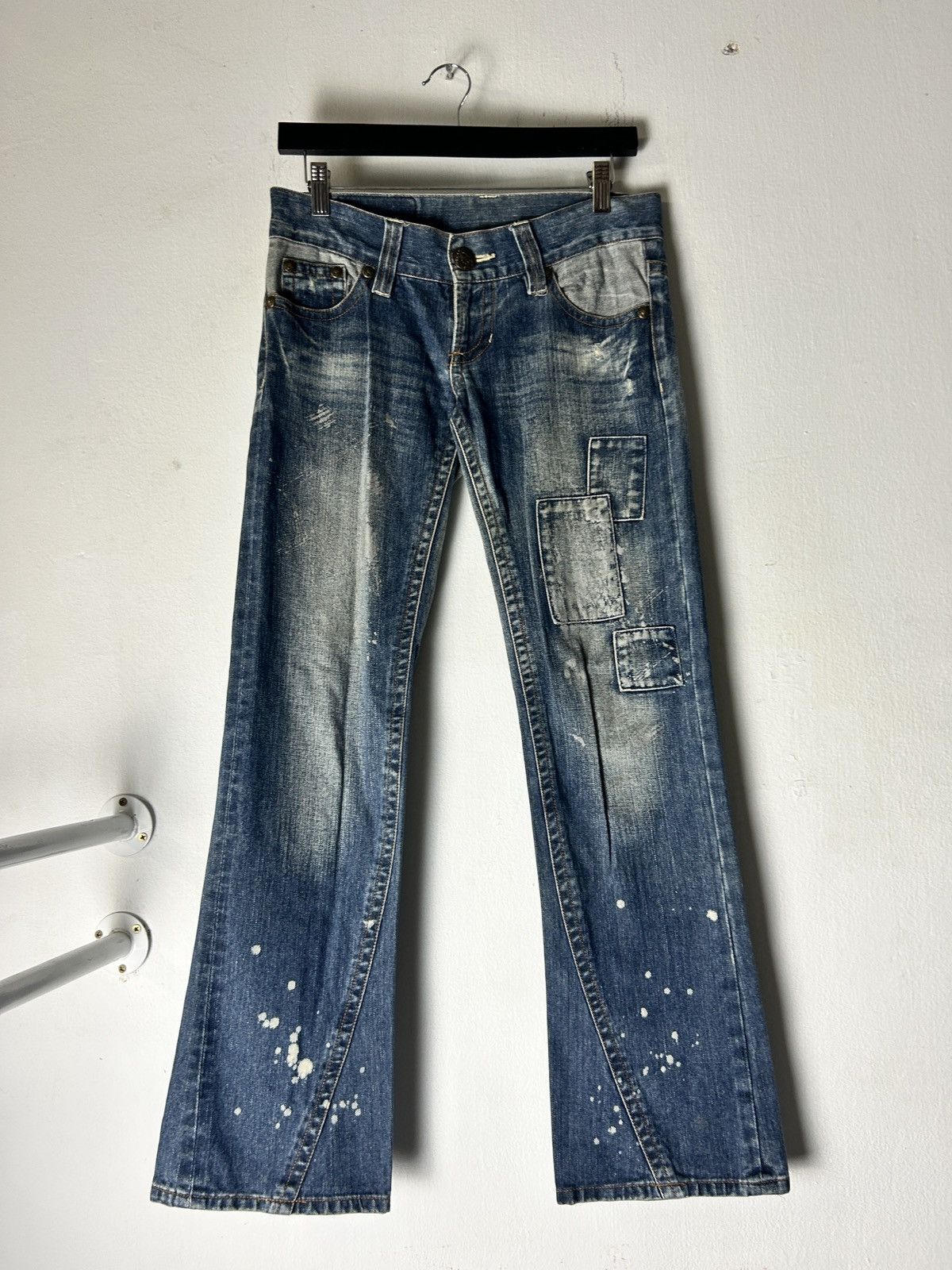 Tornado Mart Sky Bomber Patches Flared Jeans Size 28" / US 6 / IT 42 - 1 Thumbnail