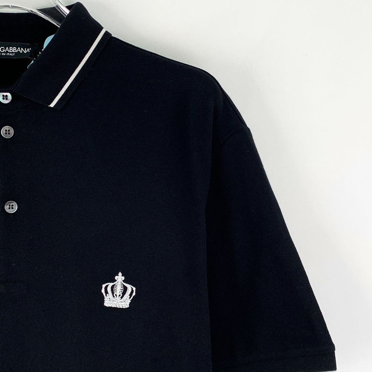 Dolce & Gabbana Dolce & Gabbana Black Crown Embroidered Polo Shirt K26WX Size US S / EU 44-46 / 1 - 3 Thumbnail