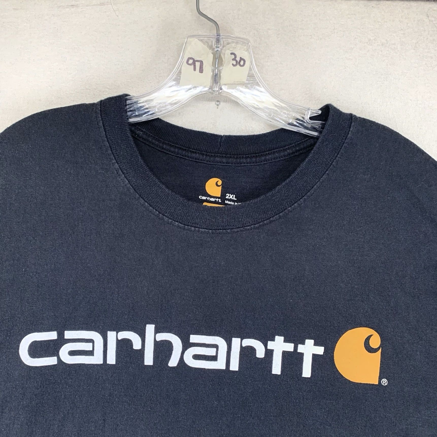 Carhartt Carhartt Mens Black 2XL Short Sleeve T-Shirt Graphic Print Double-Sided USA Logo Crew Neck Regular Fit Size US XXL / EU 58 / 5 - 6 Thumbnail