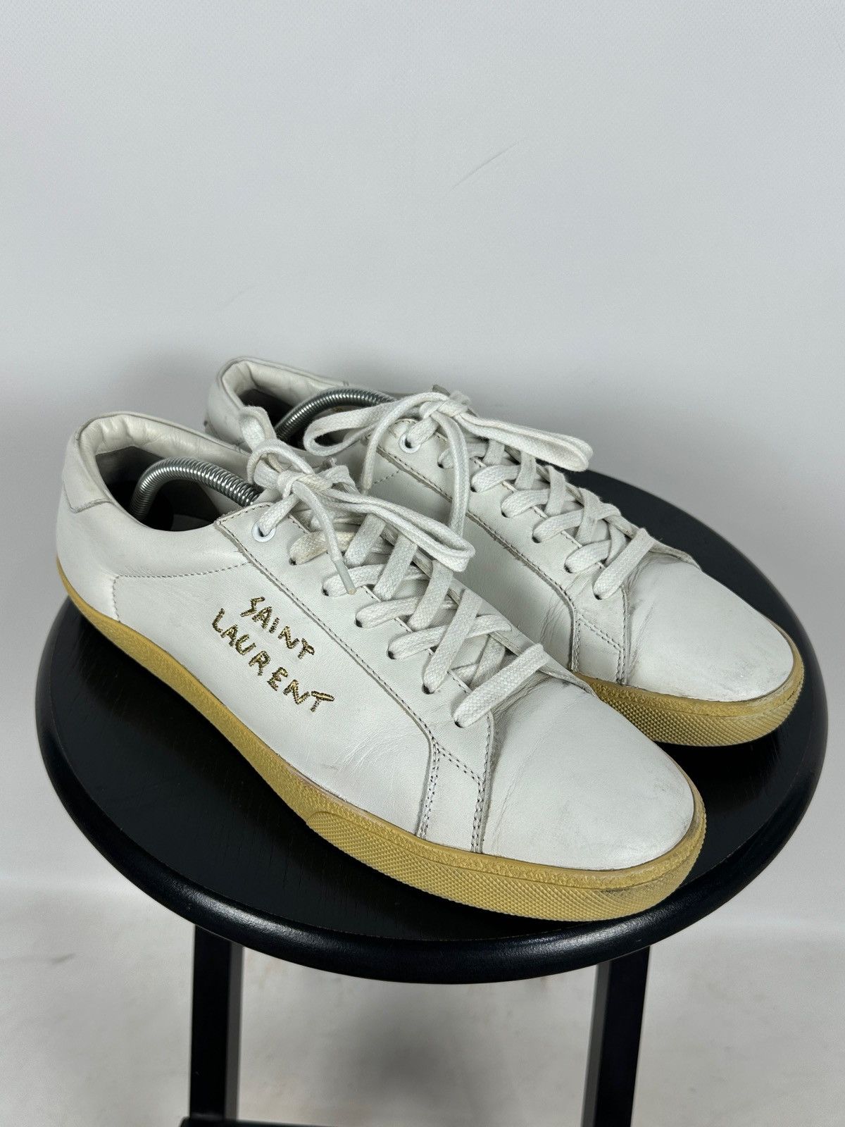 Saint Laurent Paris Saint Laurent Paris Court Classic Leather Low Top Sneakers Size US 12 / EU 45 - 3 Thumbnail