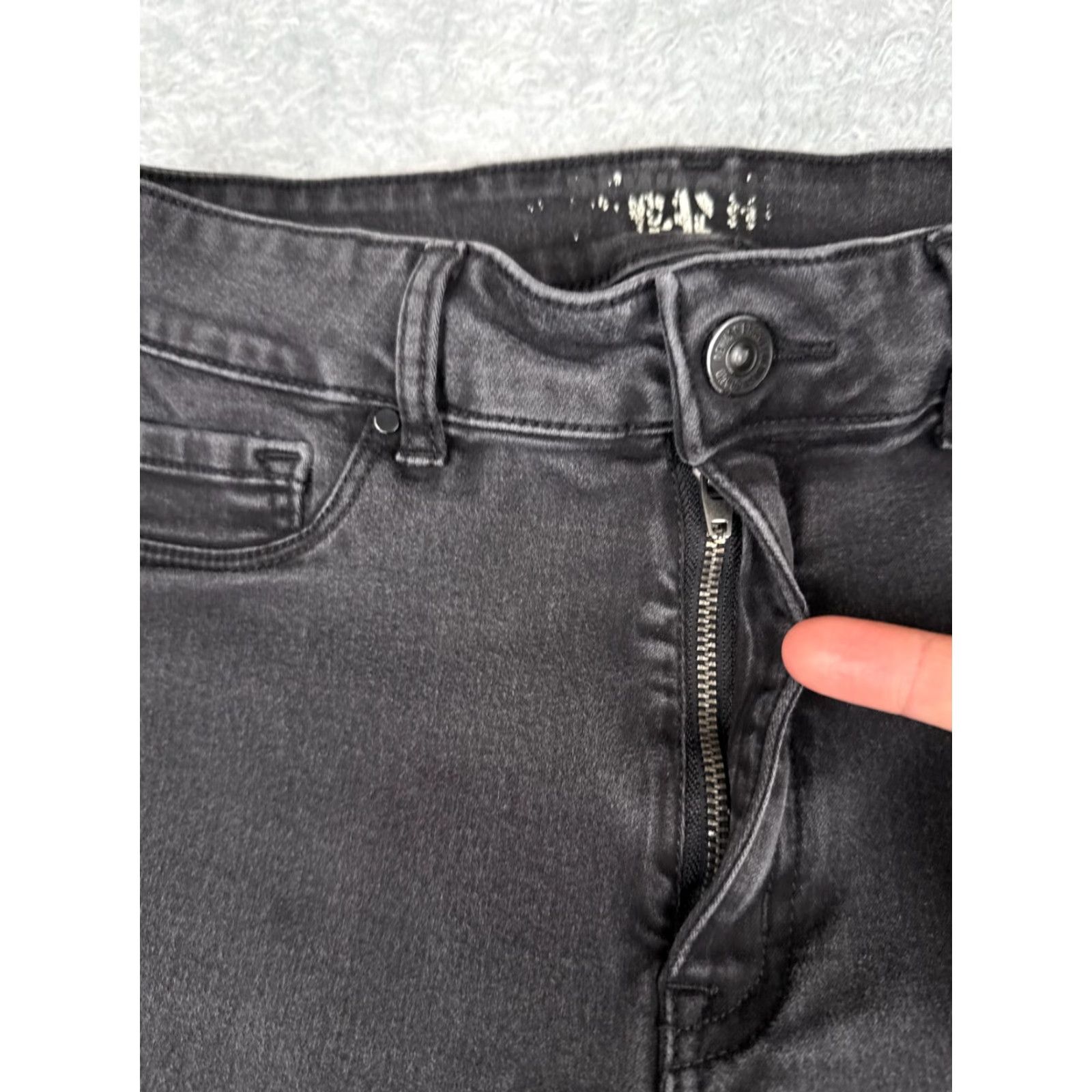 Vintage Rewash Jeans Womens Juniors 9 Black Skinny Denim Mid Rise Cotton Blend 26x27 90s Retro Size 30" / US 8 / IT 44 - 5 Thumbnail