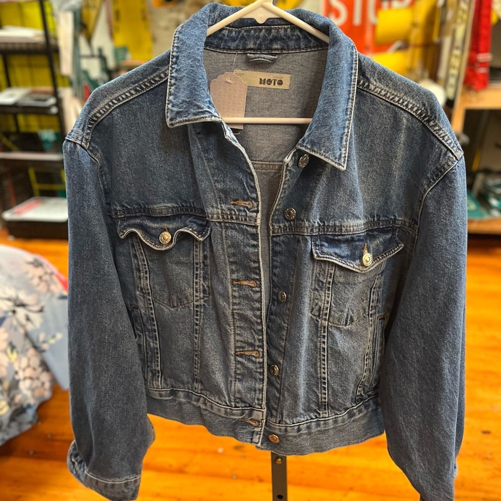 Topshop Top shop Moto Denim Jacket Size XS / US 0-2 / IT 36-38 - 1 Thumbnail