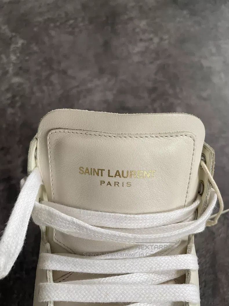 Saint Laurent Paris Saint Laurent Paris Heel Black and White Striped High-top Size US 7 / EU 40 - 9 Thumbnail