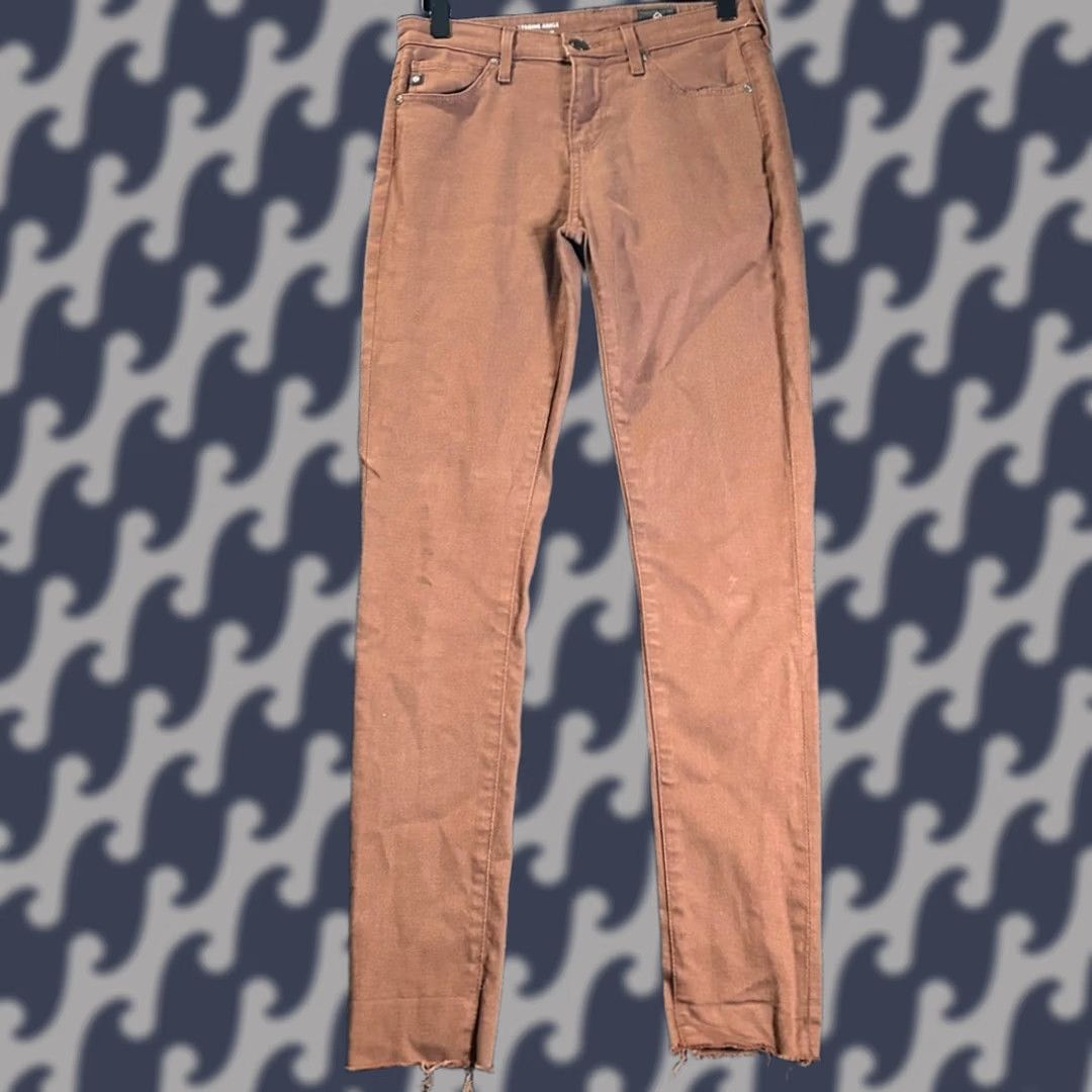 Vintage AG Adriano Goldschmied Legging Super Skinny Ankle Brown Mid Rise Pants Women 25R Size 42" / US 20 - 1 Thumbnail