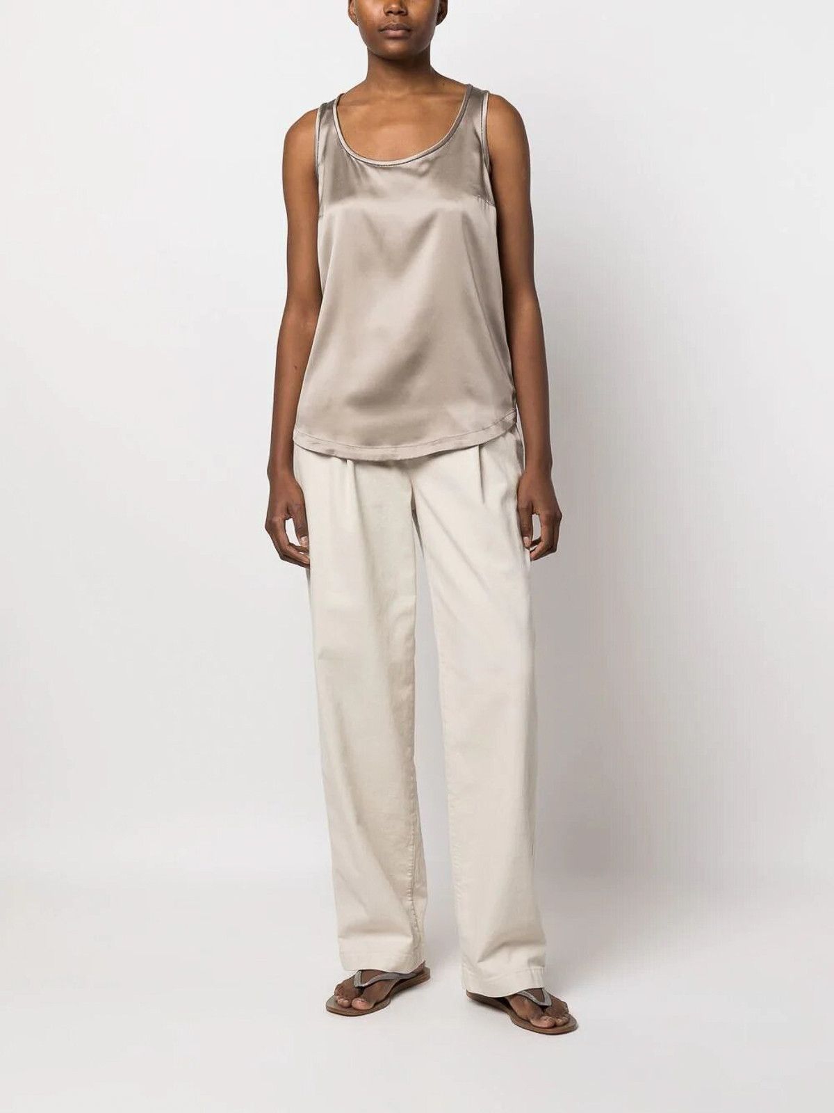 Brunello Cucinelli o1w1db10825 Blouse in Open Grey Size S / US 4 / IT 40 - 2 Thumbnail